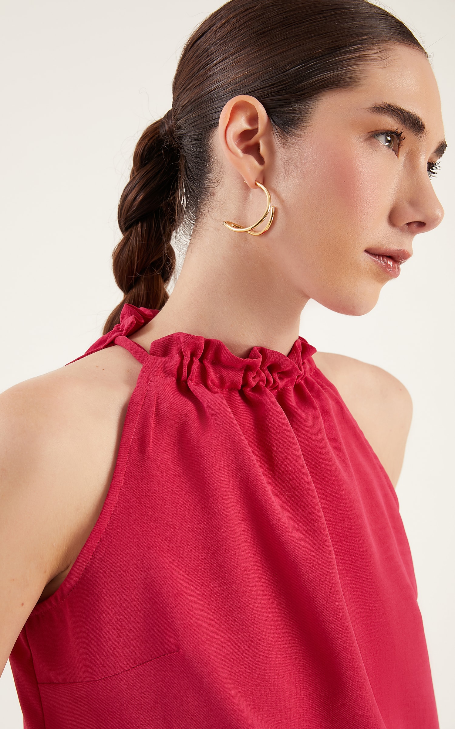 Blusa Rolotê Cherry Cereja