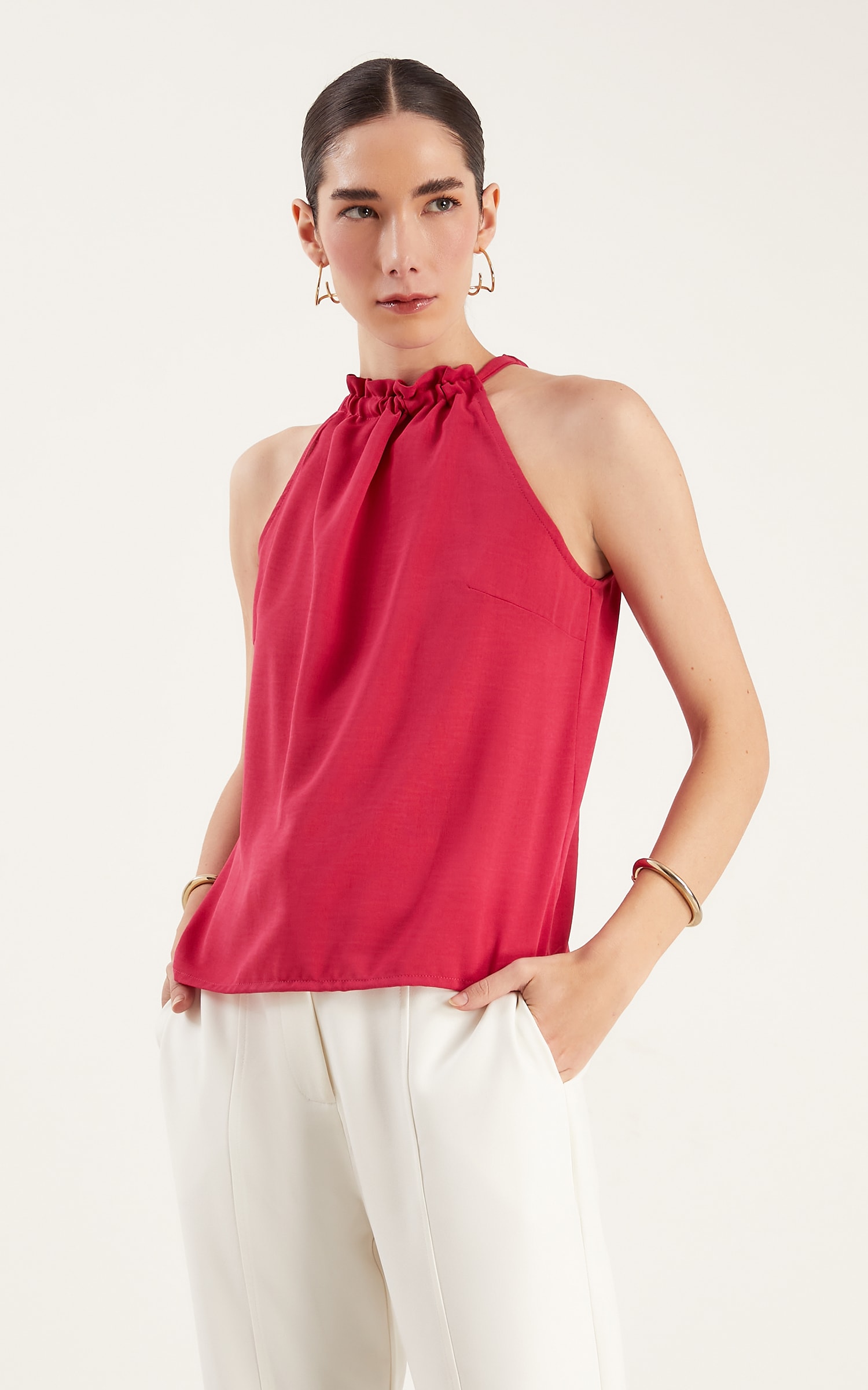 Blusa Rolotê Cherry Cereja