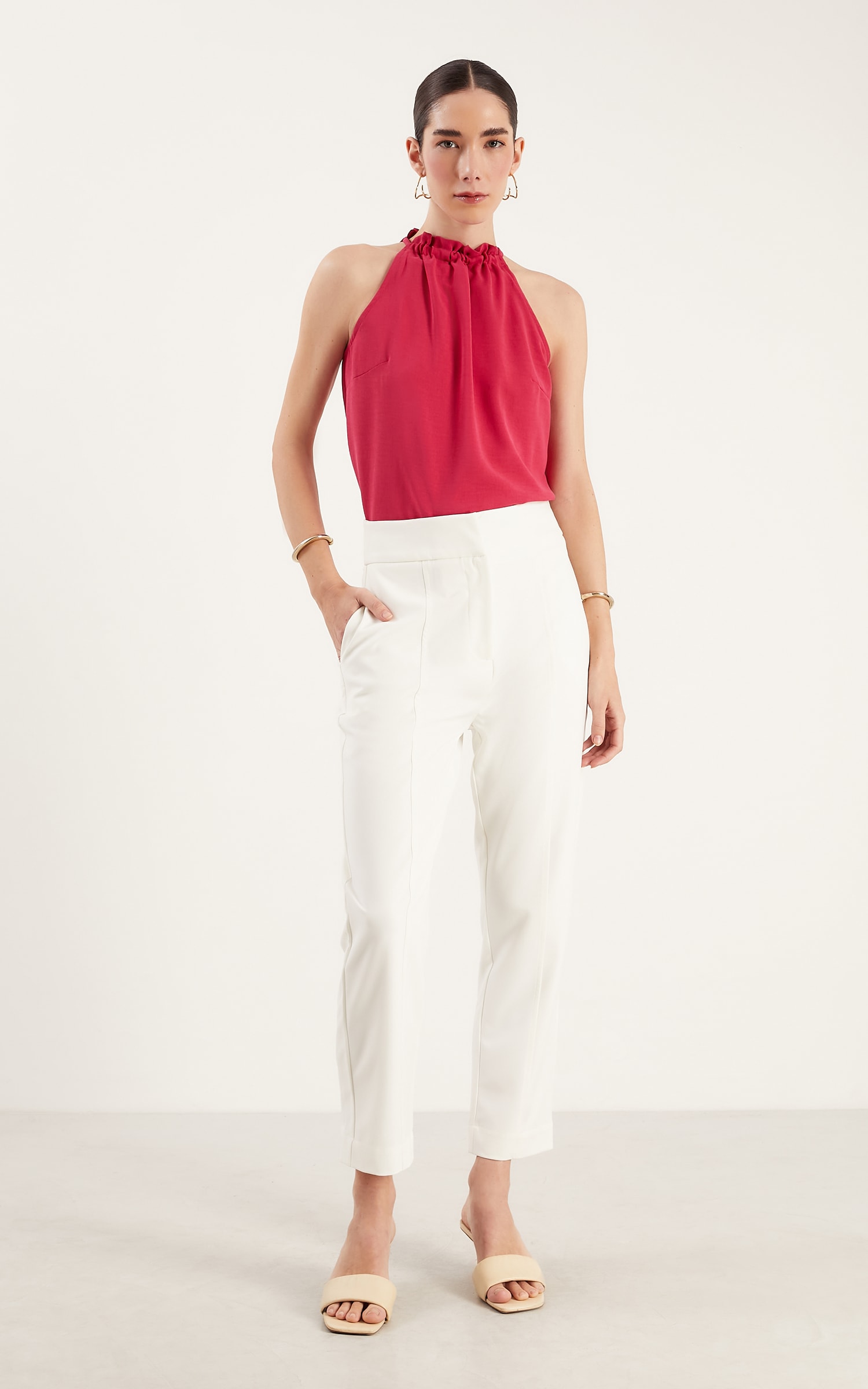 Blusa Rolotê Cherry Cereja