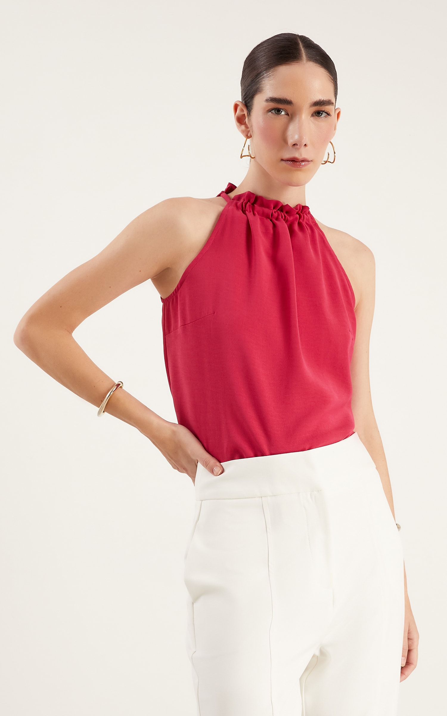Blusa Rolotê Cherry Cereja