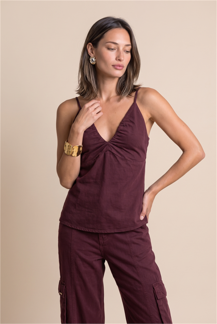 Blusa Sarja Cannes Burgundy