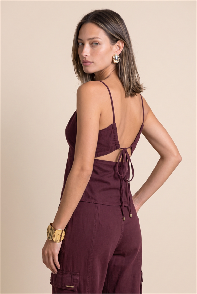 Blusa Sarja Cannes Burgundy