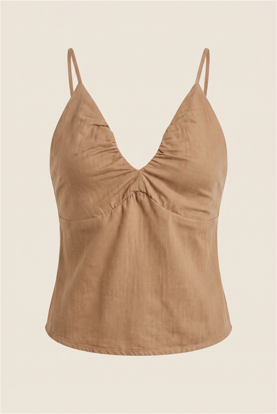 Blusa Sarja Cannes Caqui