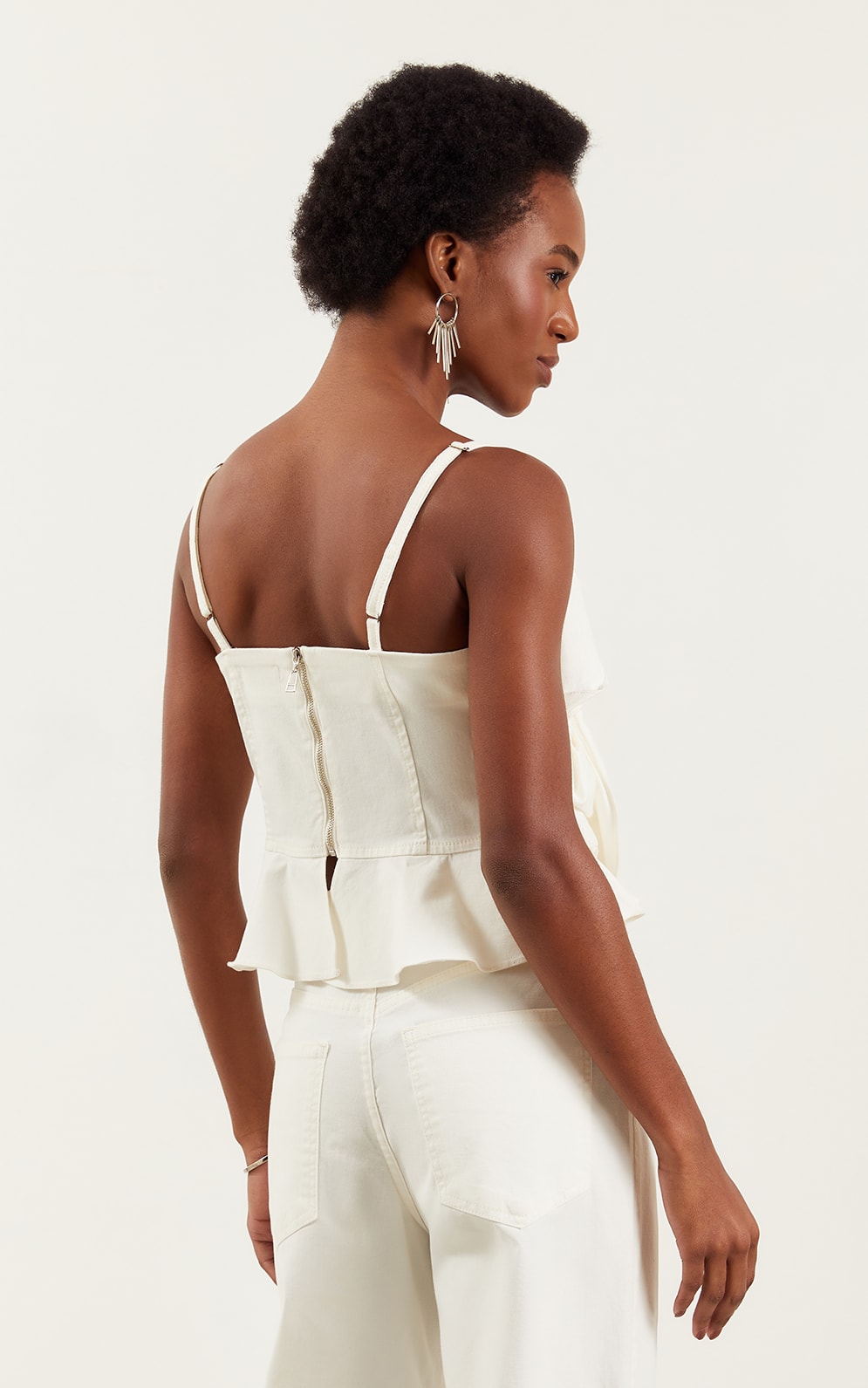 Blusa Sarja Flor Off White