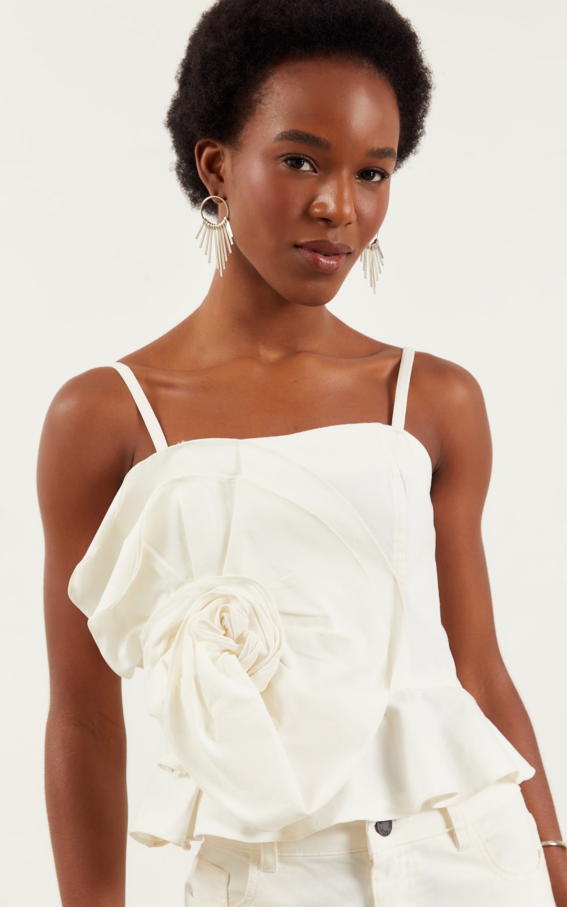 Blusa Sarja Flor Off White