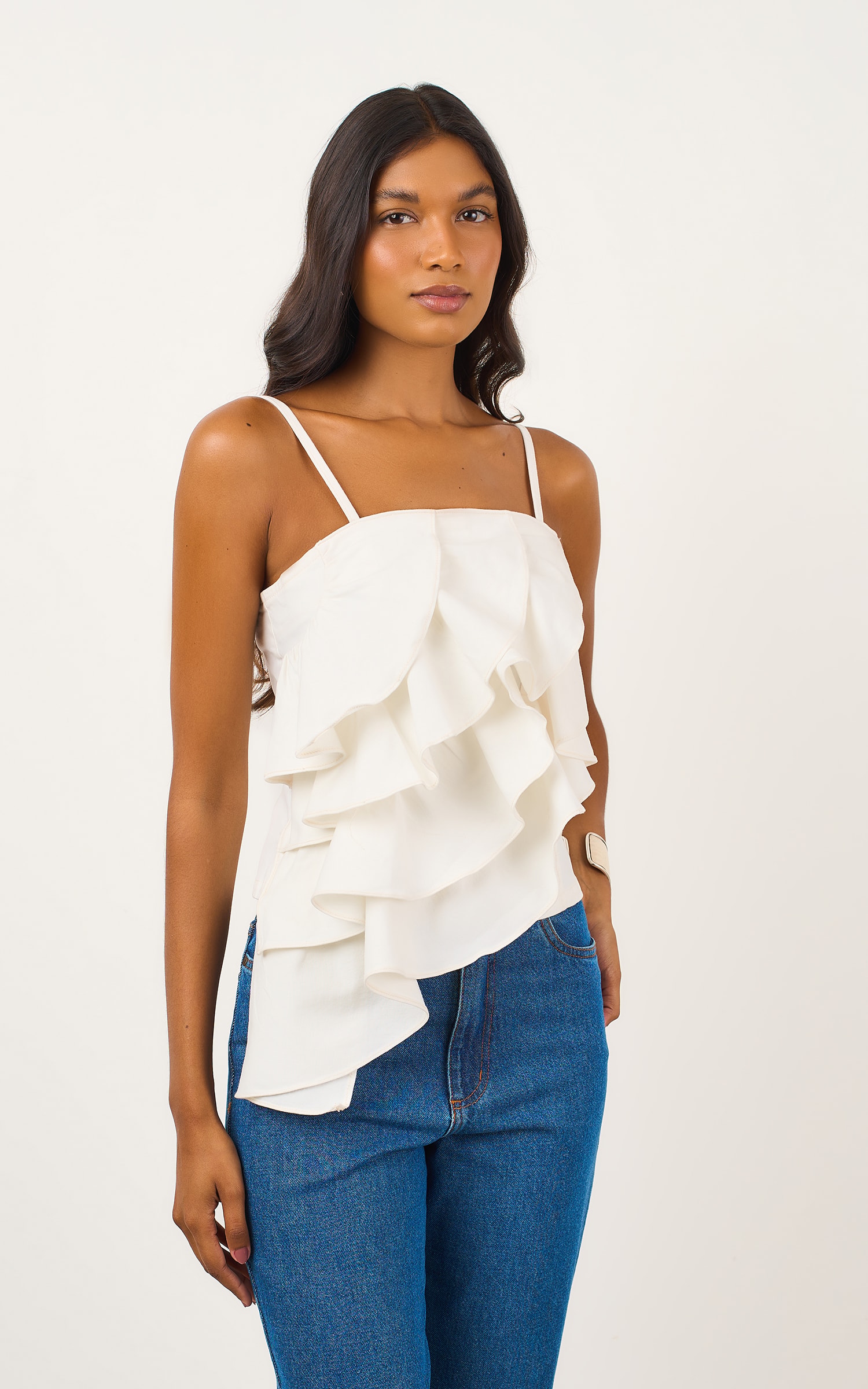 Blusa Sarja Leque Off White