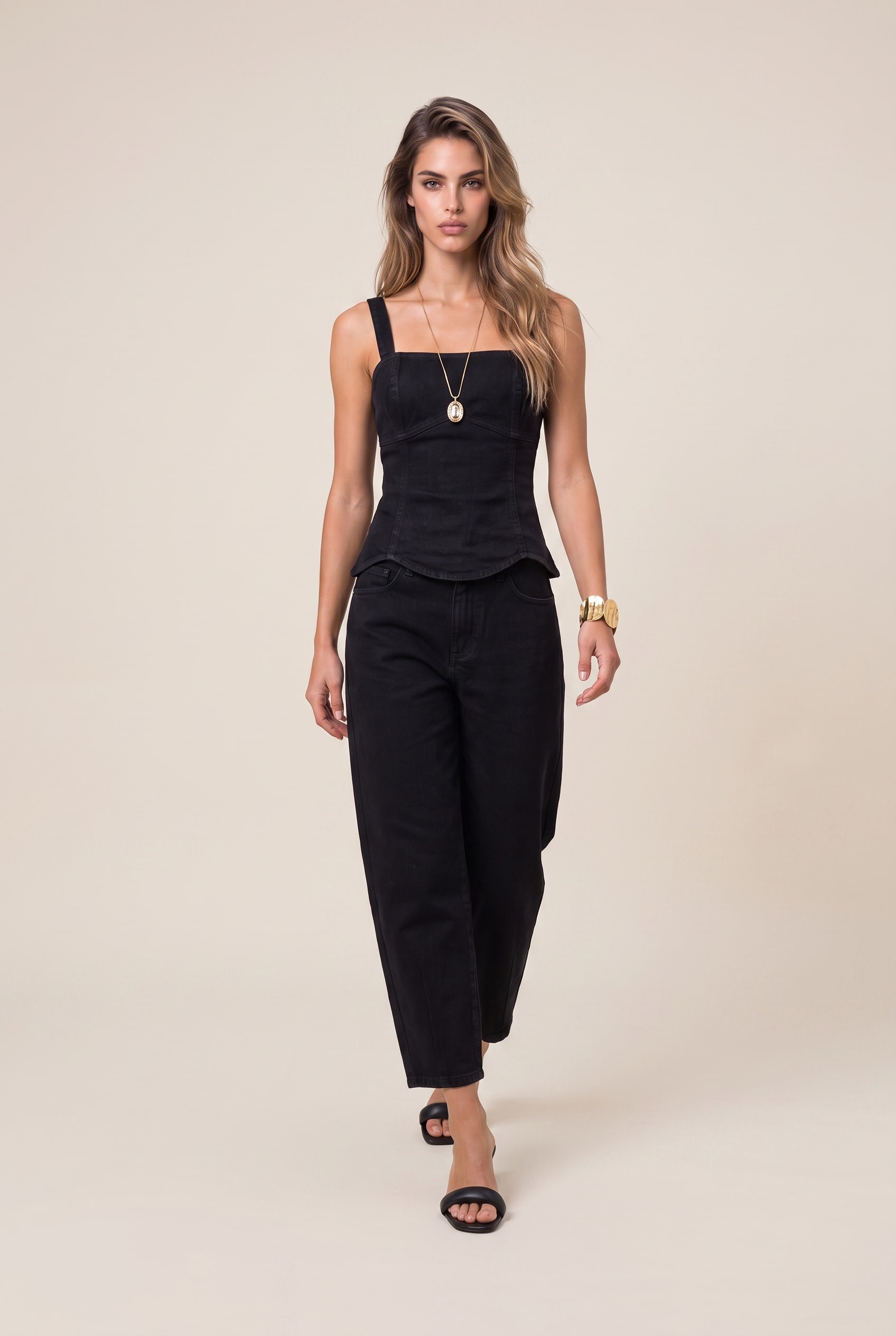 Blusa Sarja Ondas Preto