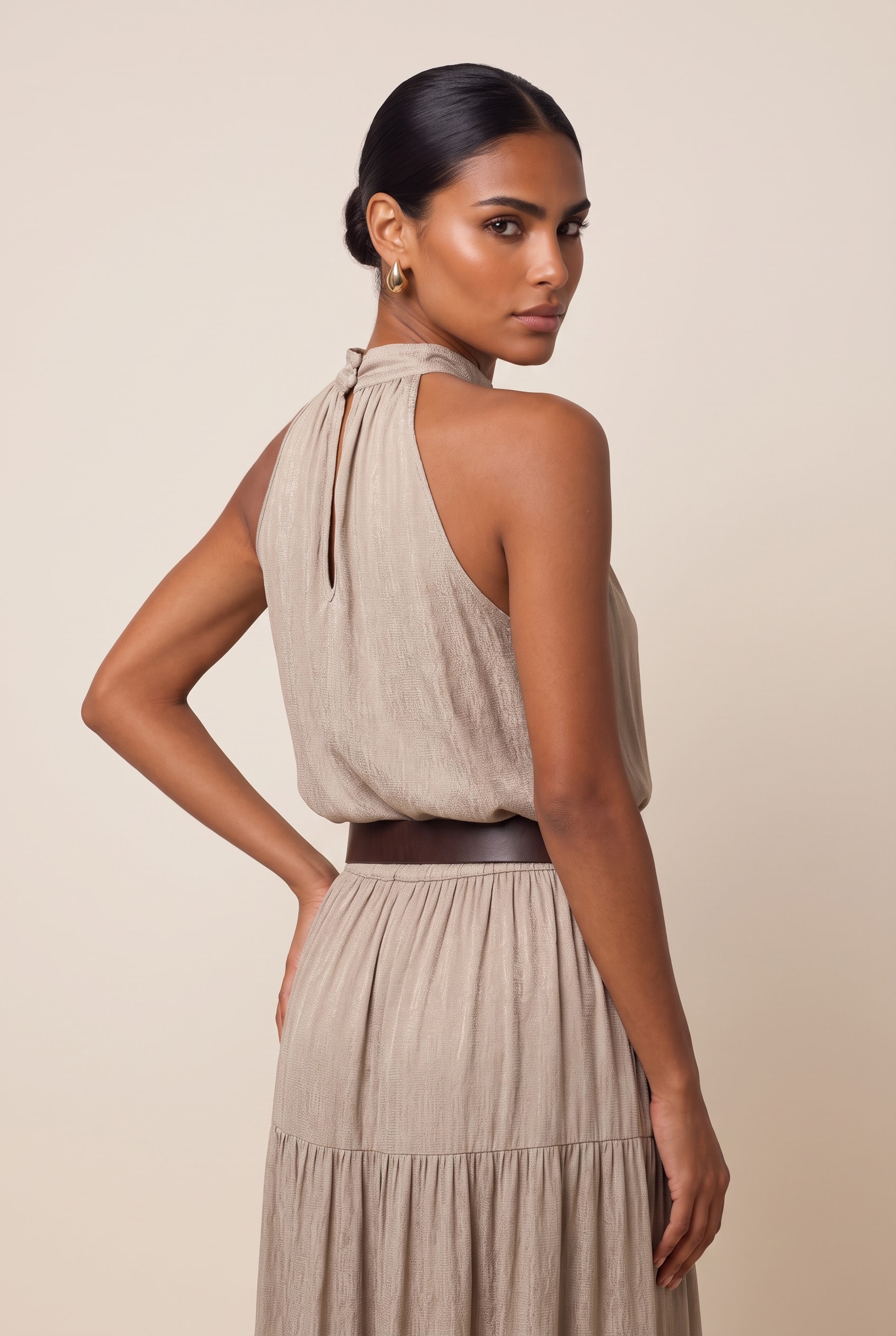 Blusa Satin Serpetine Caqui