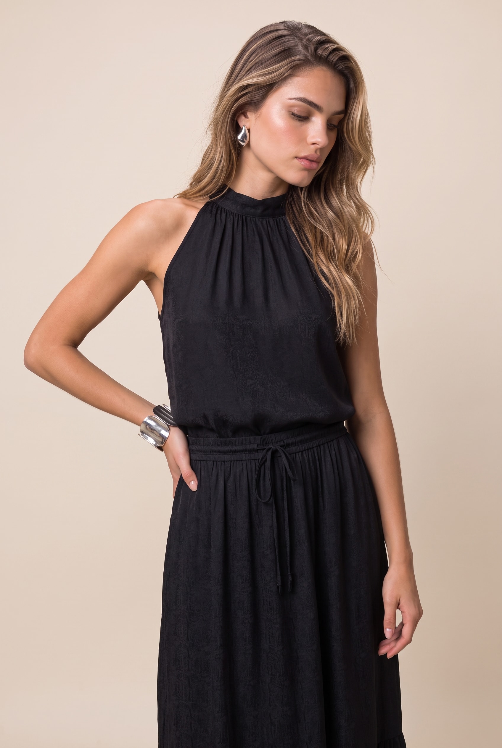 Blusa Satin Serpetine Preto