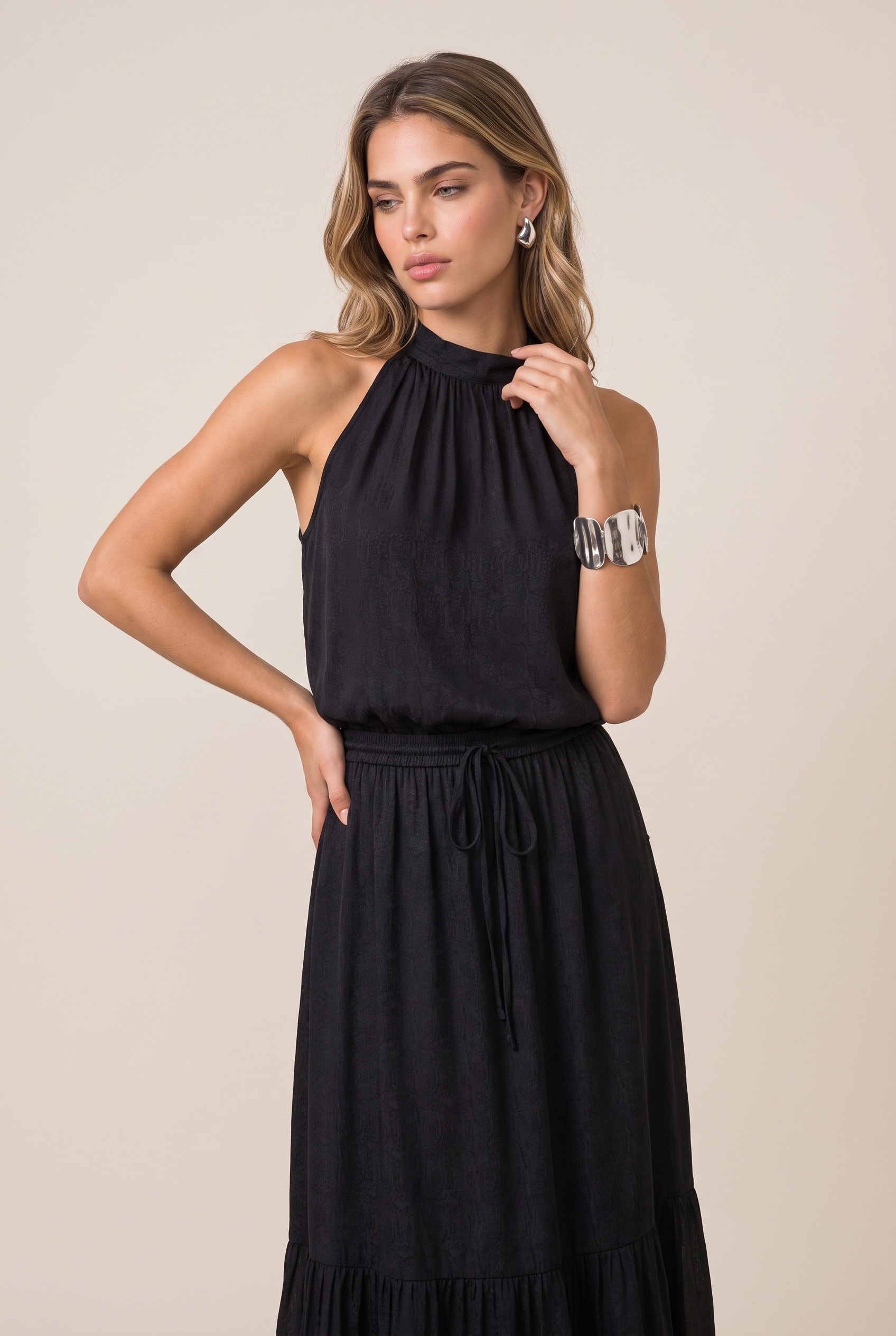 Blusa Satin Serpetine Preto