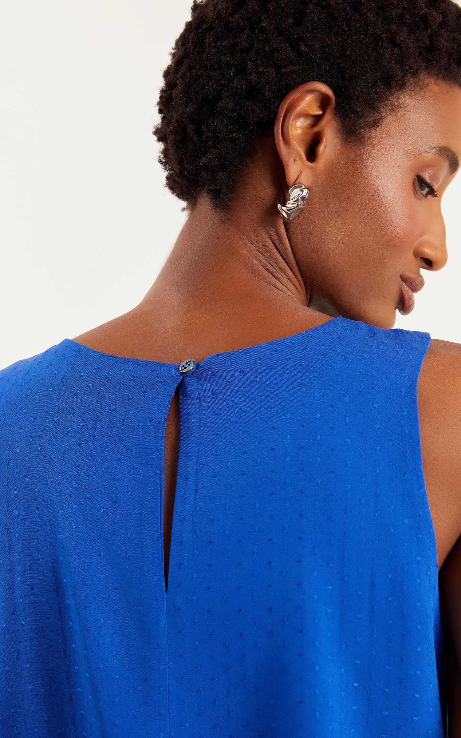 Blusa Sem Manga Magnetado Azul Royal