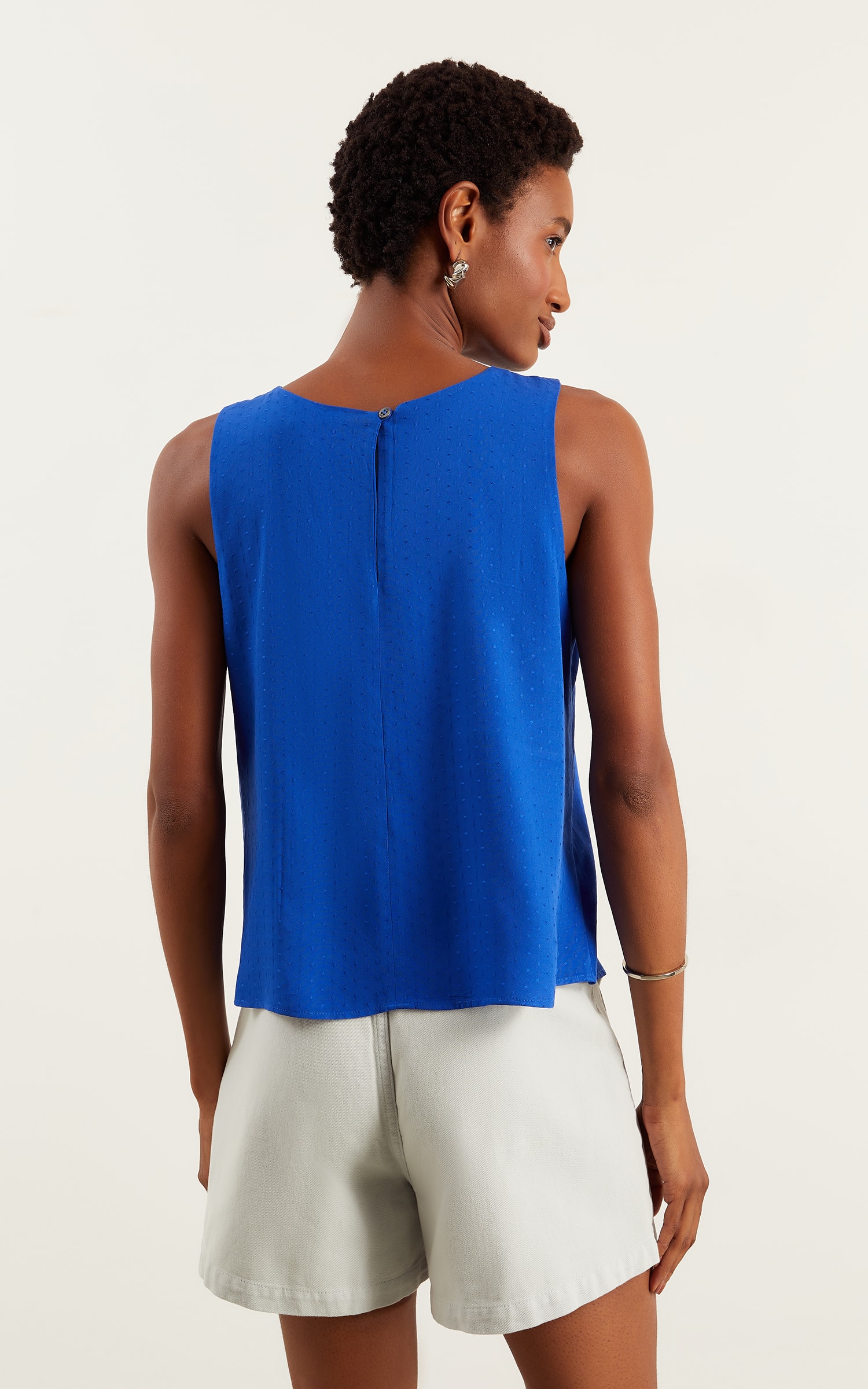 Blusa Sem Manga Magnetado Azul Royal