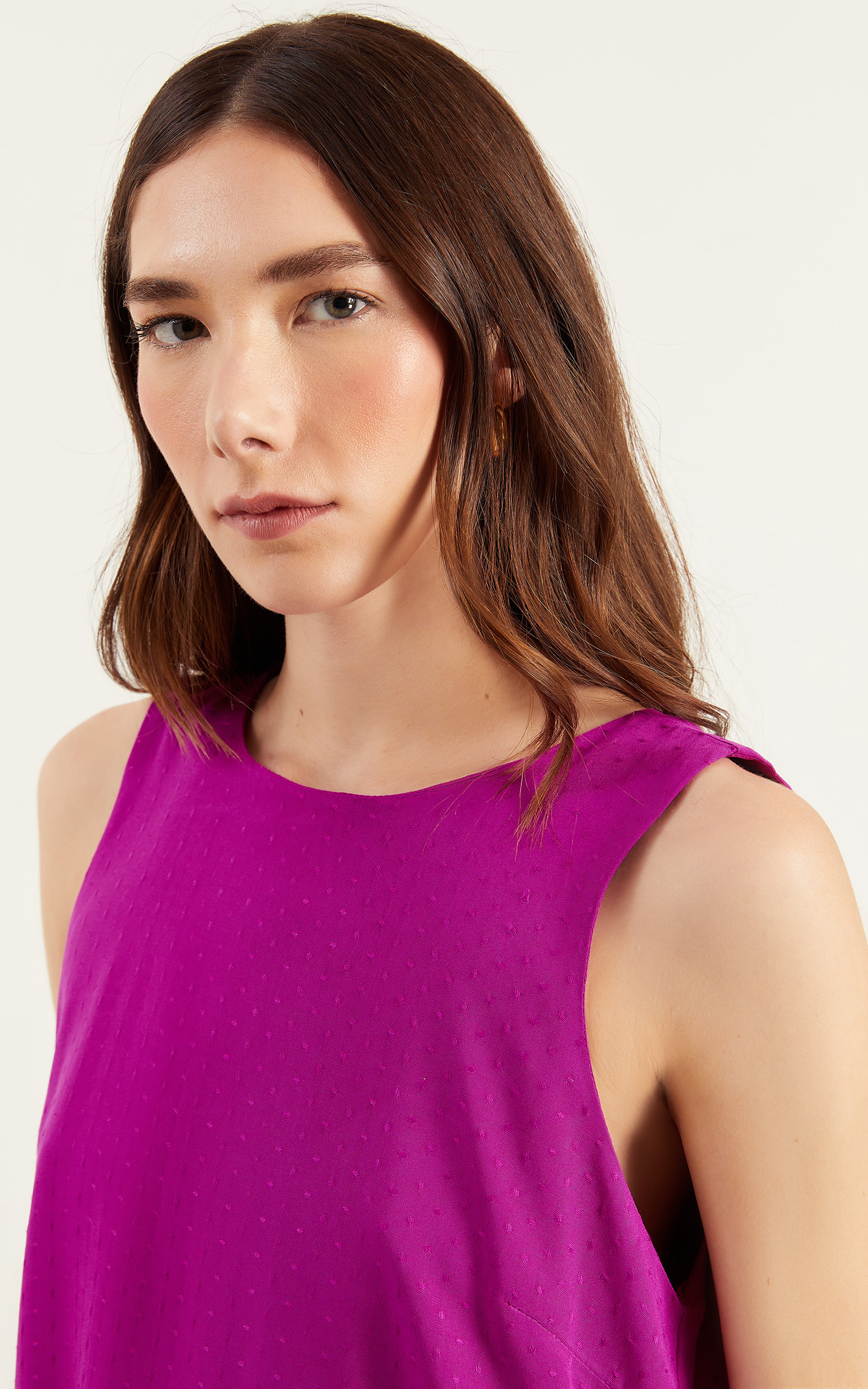 Blusa Sem Manga Magnetado Fucsia