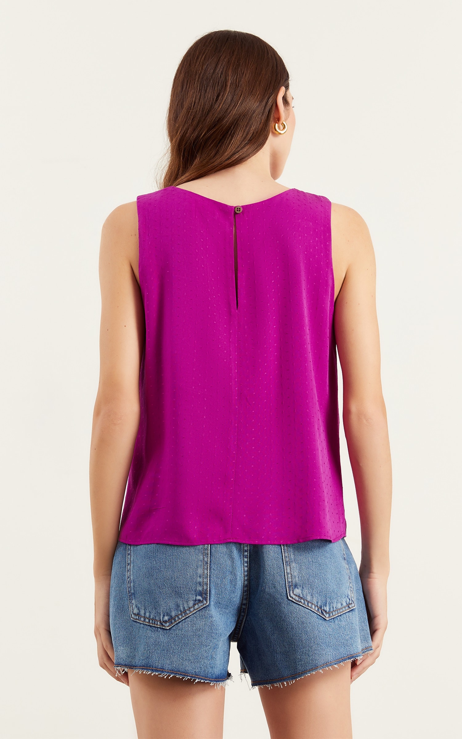 Blusa Sem Manga Magnetado Fucsia