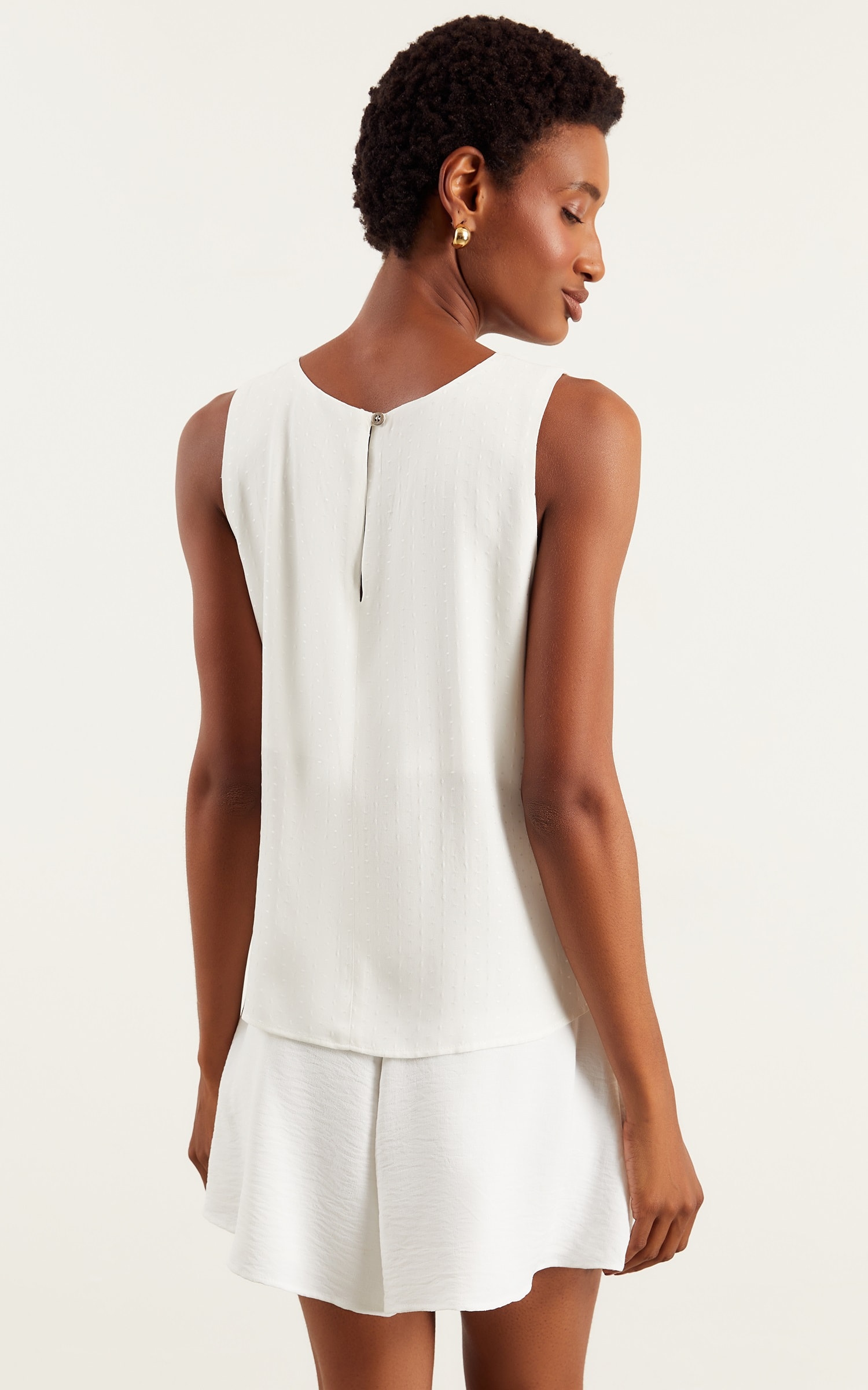Blusa Sem Manga Magnetado Off White