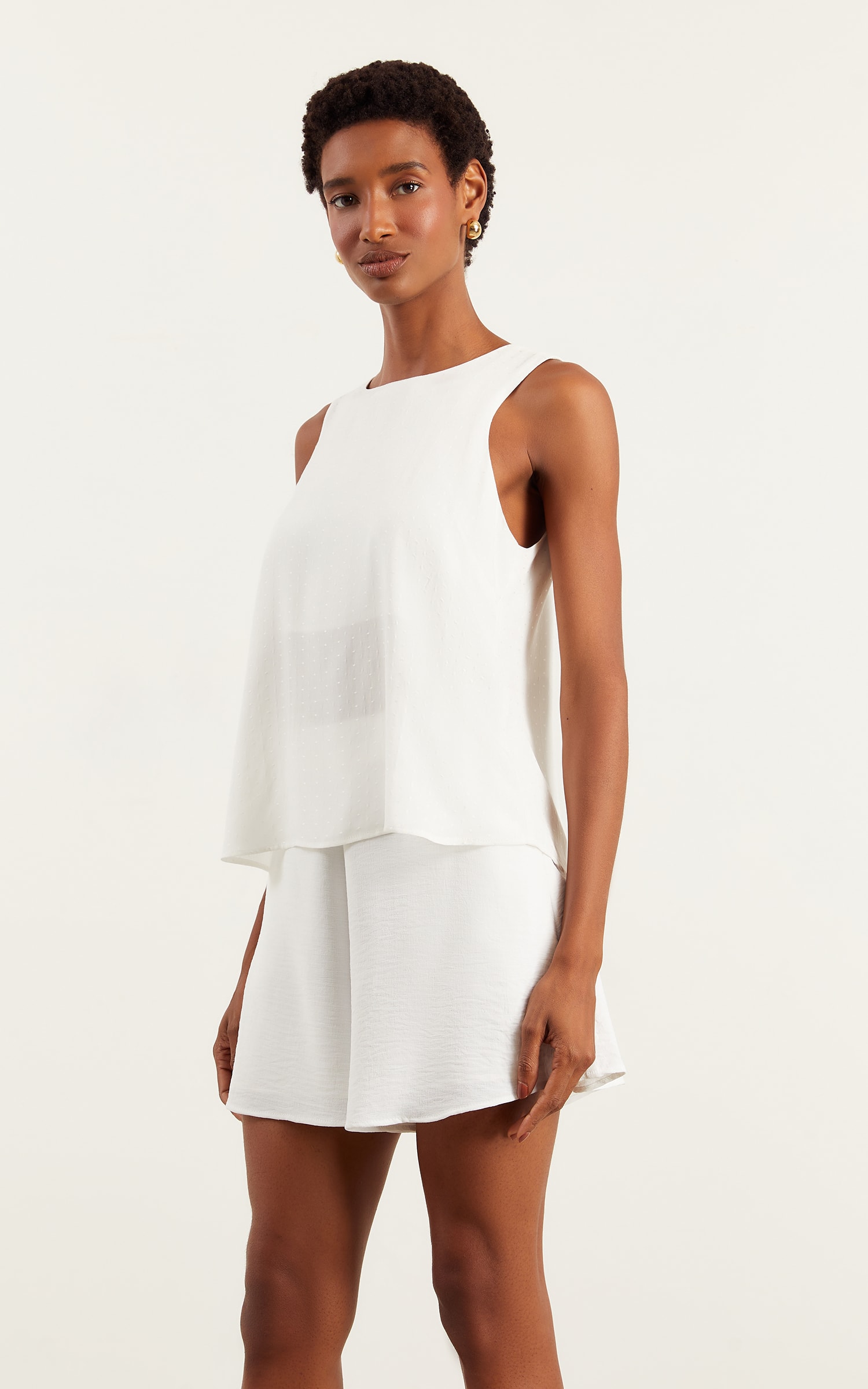 Blusa Sem Manga Magnetado Off White