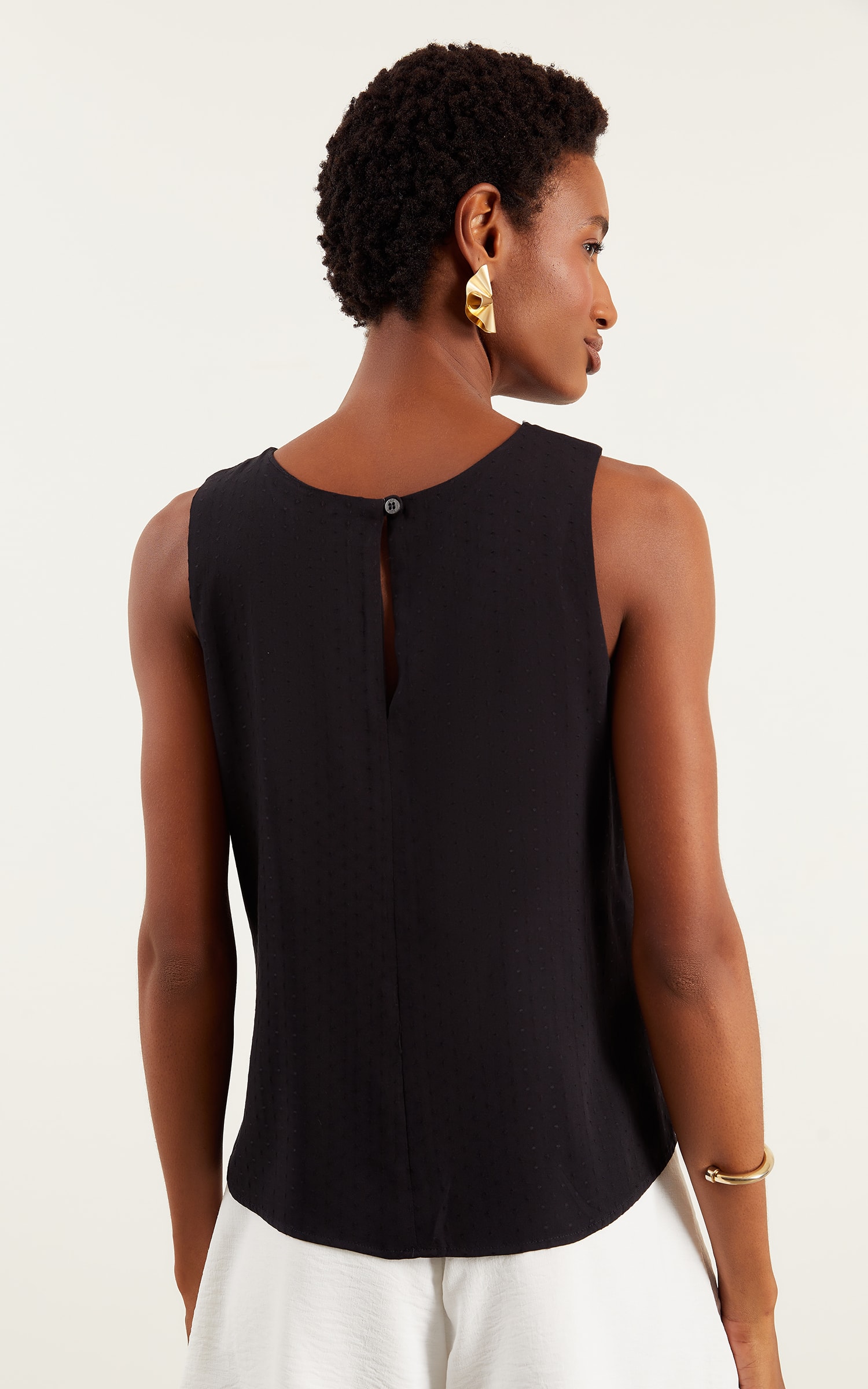 Blusa Sem Manga Magnetado Preto