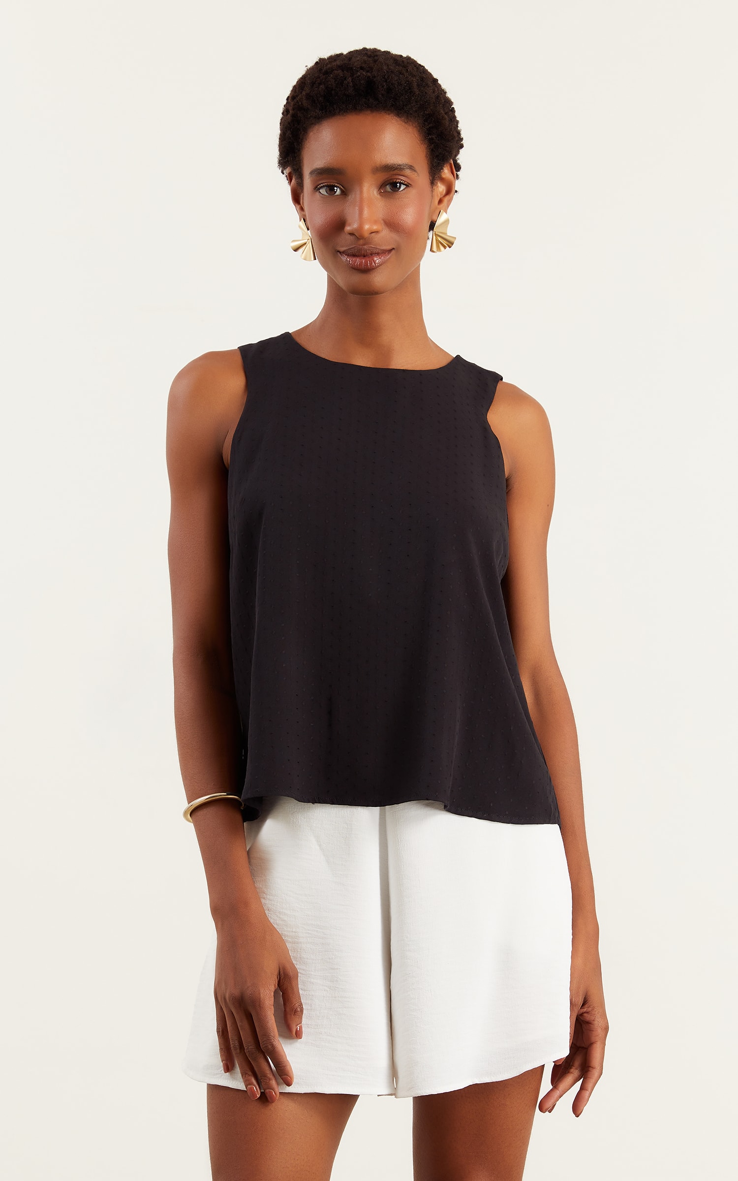 Blusa Sem Manga Magnetado Preto
