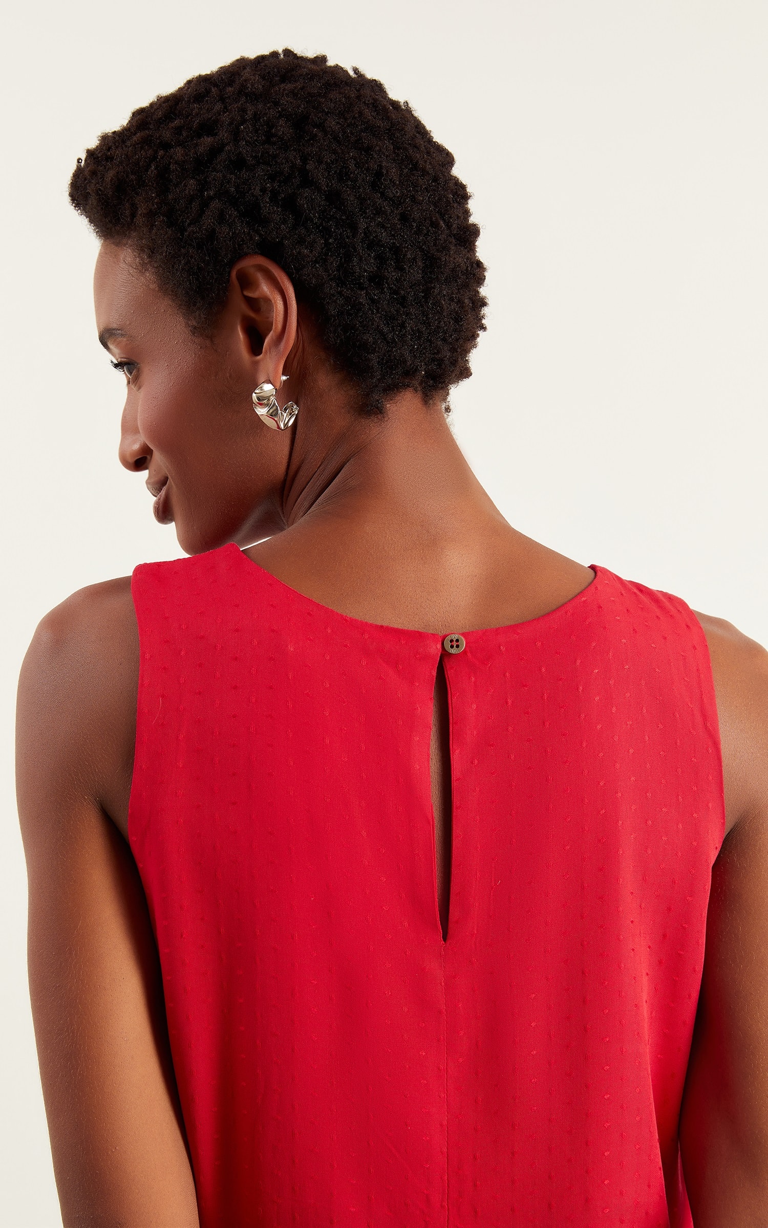 Blusa Sem Manga Magnetado Vermelho
