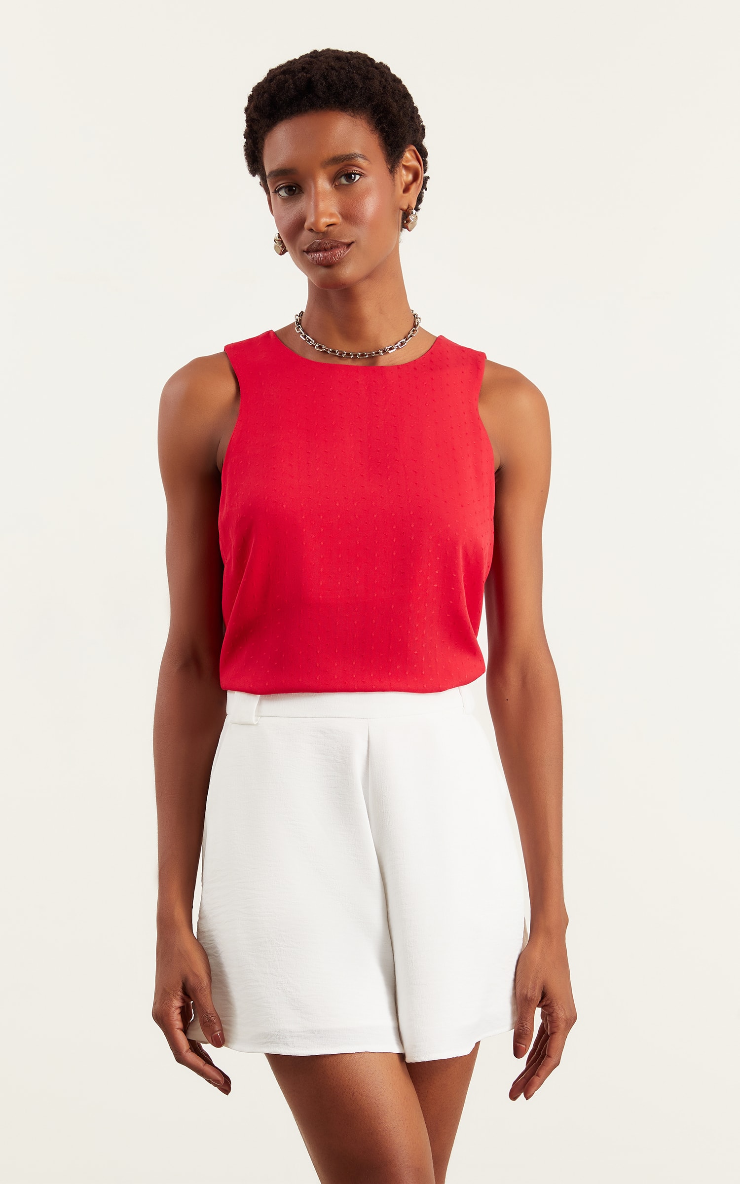 Blusa Sem Manga Magnetado Vermelho