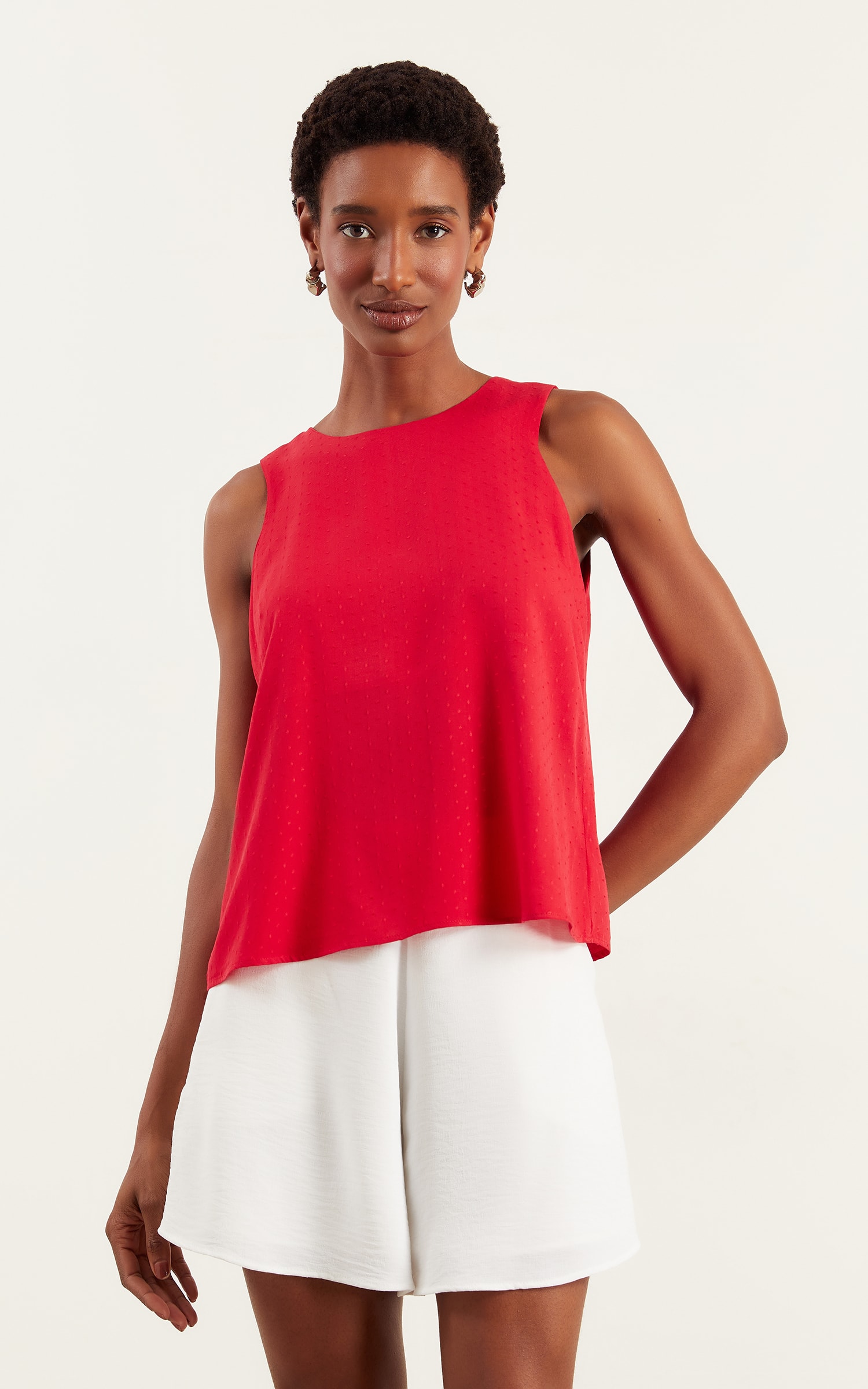 Blusa Sem Manga Magnetado Vermelho