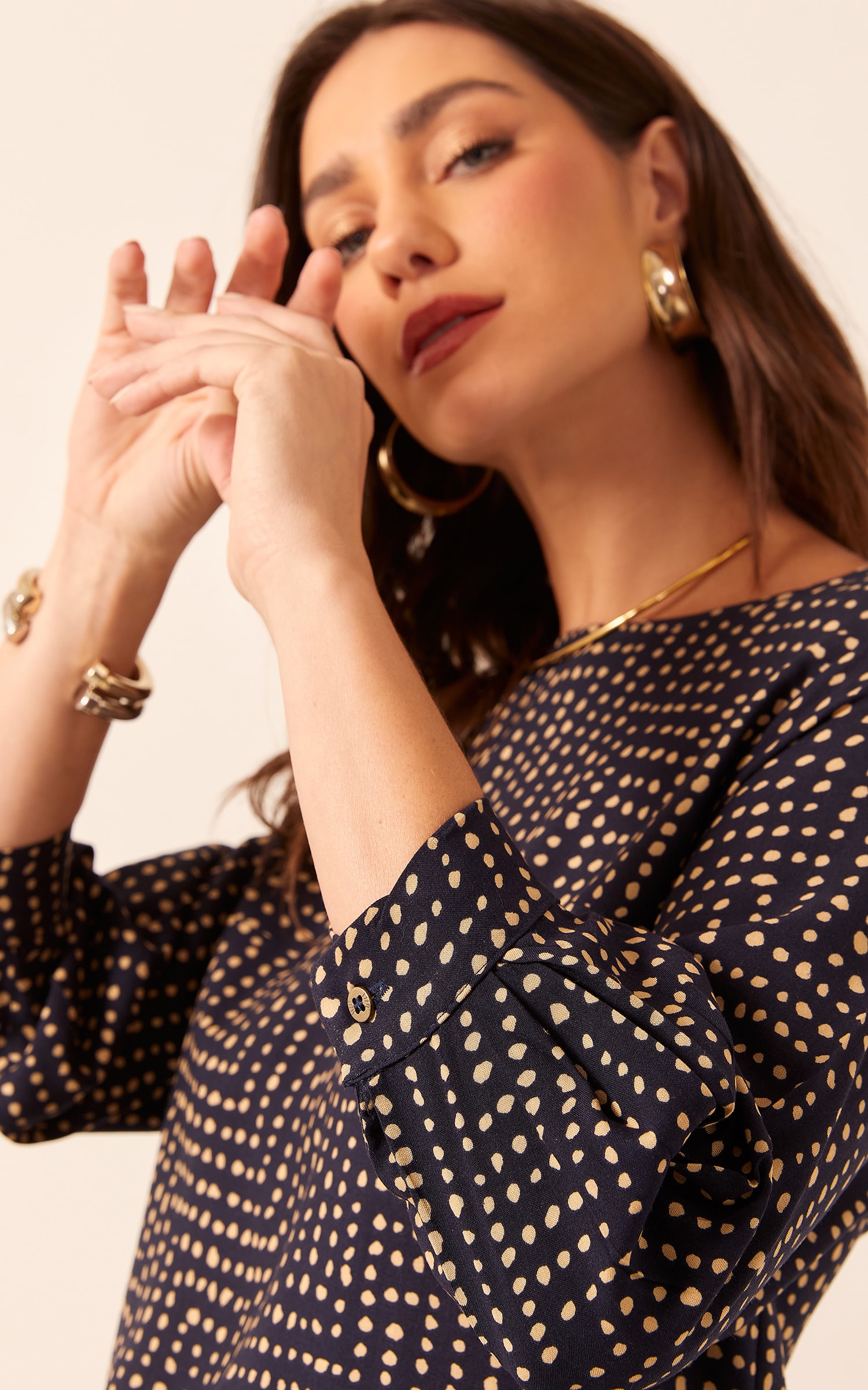 Blusa Sentir Decote Canoa Marinho