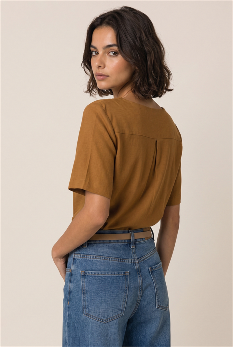 Blusa Sync Com Manga Capuccino