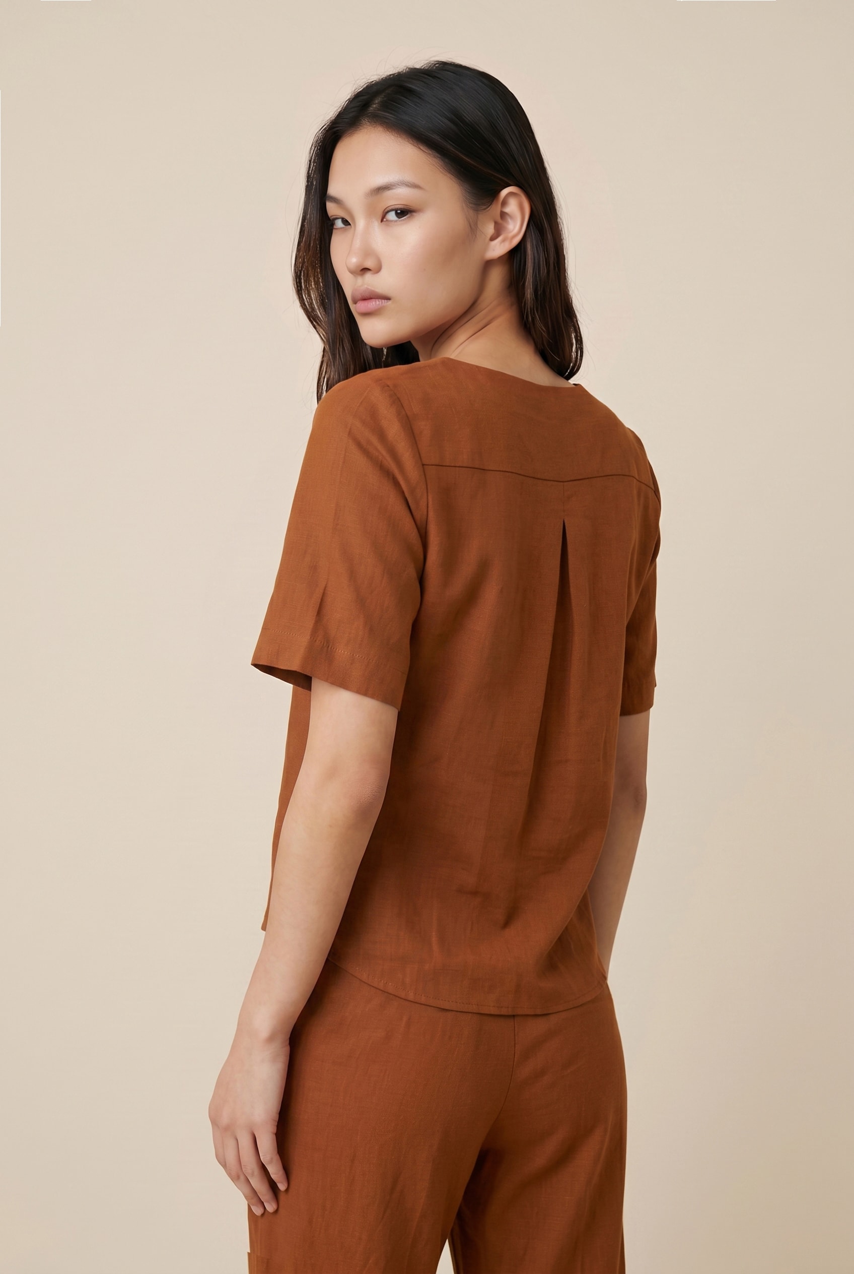Blusa Sync Com Manga Caramelo