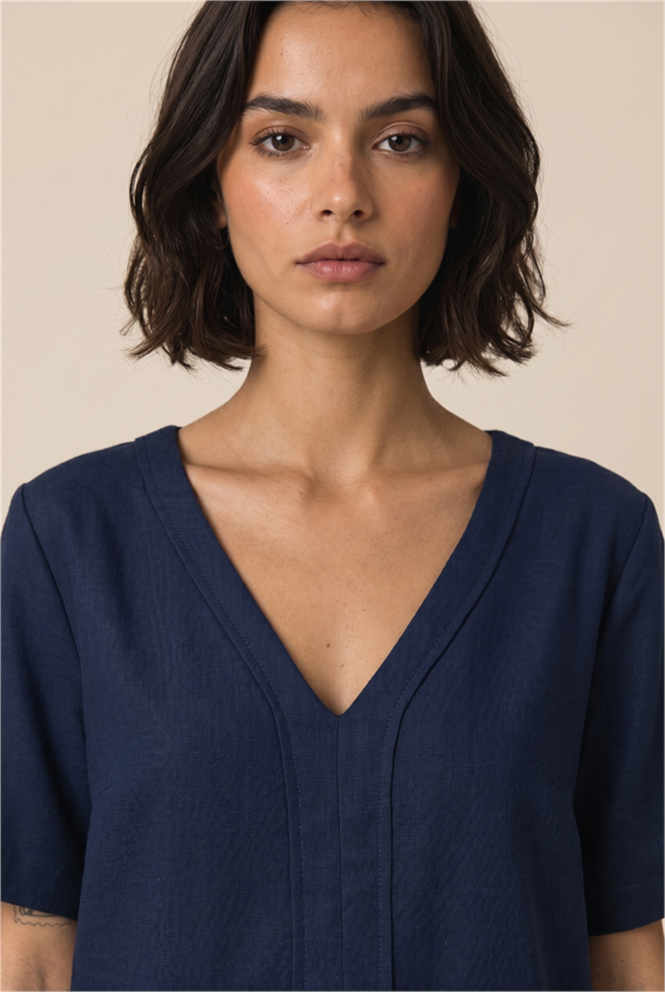 Blusa Sync Com Manga Marinho