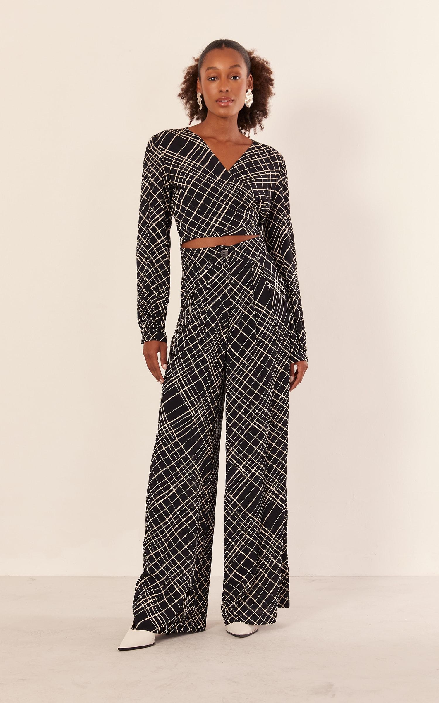 Blusa Transpasse Estampa Cerrado