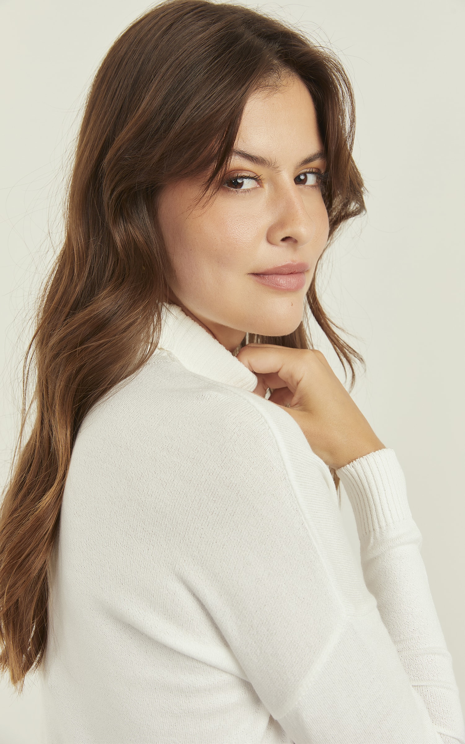 Blusa Tricot Alongada Off White