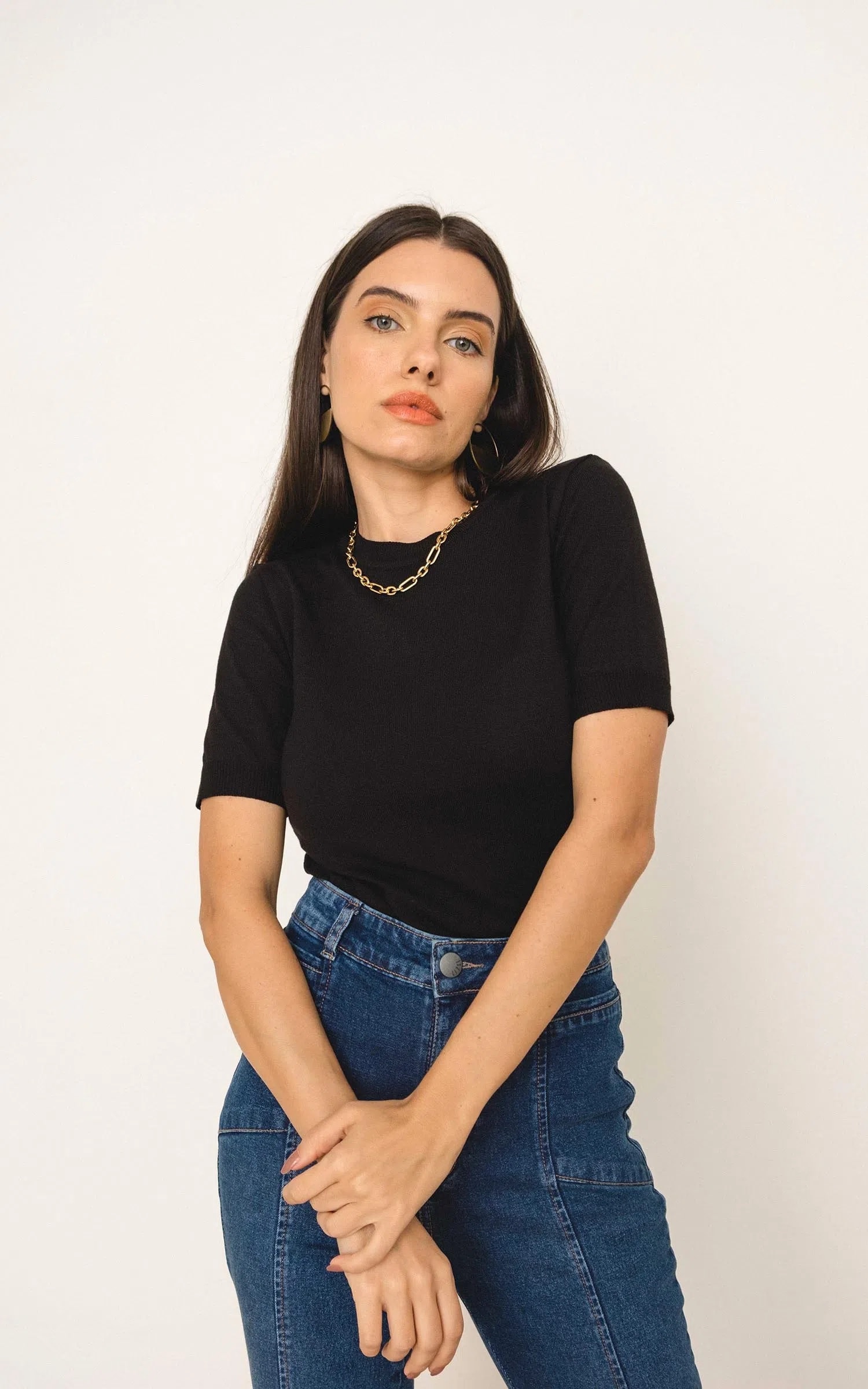 Blusa Tricot Balneário Preto