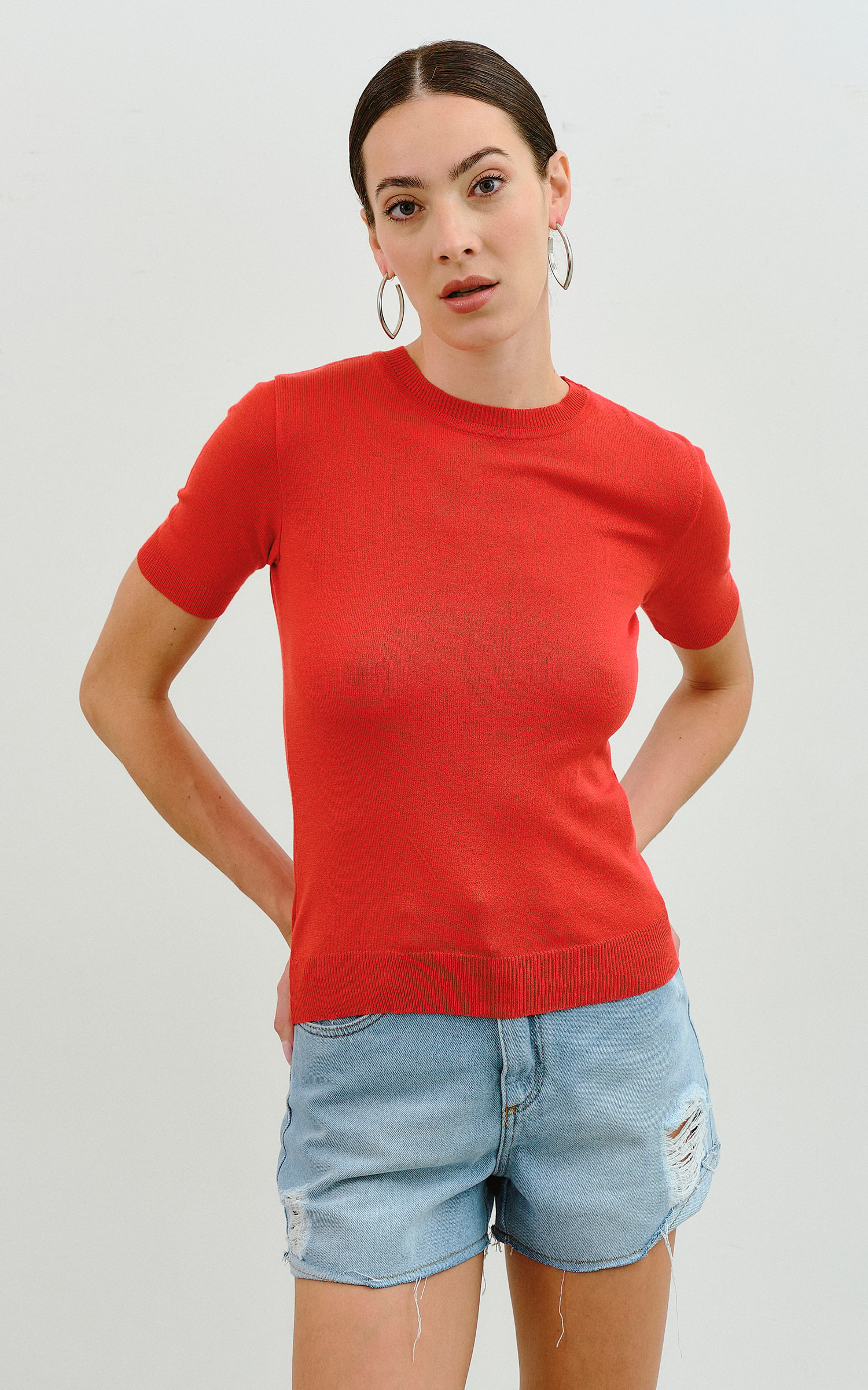 Blusa Tricot Balneário Vermelho