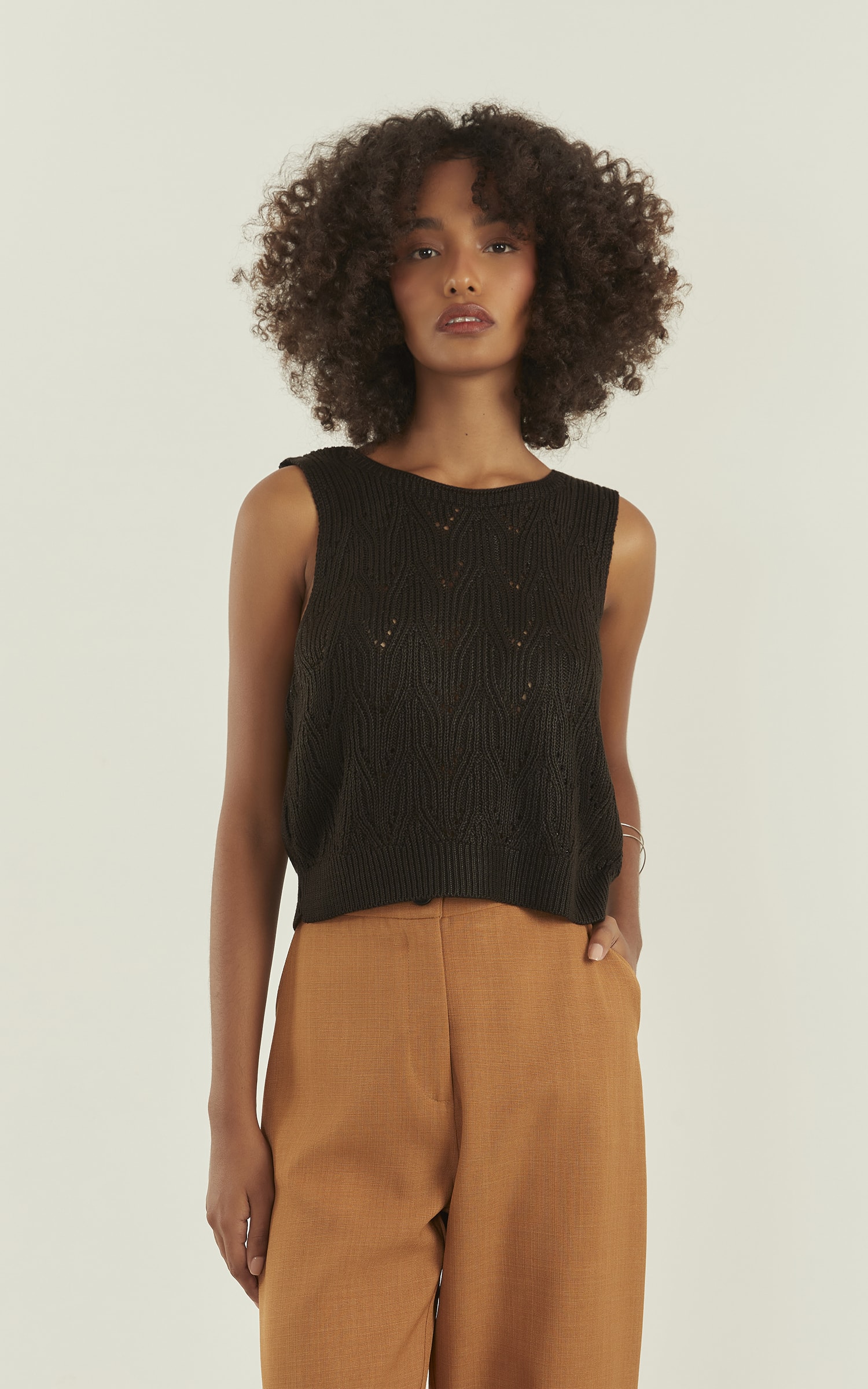 Blusa Tricot Brilhante Preto