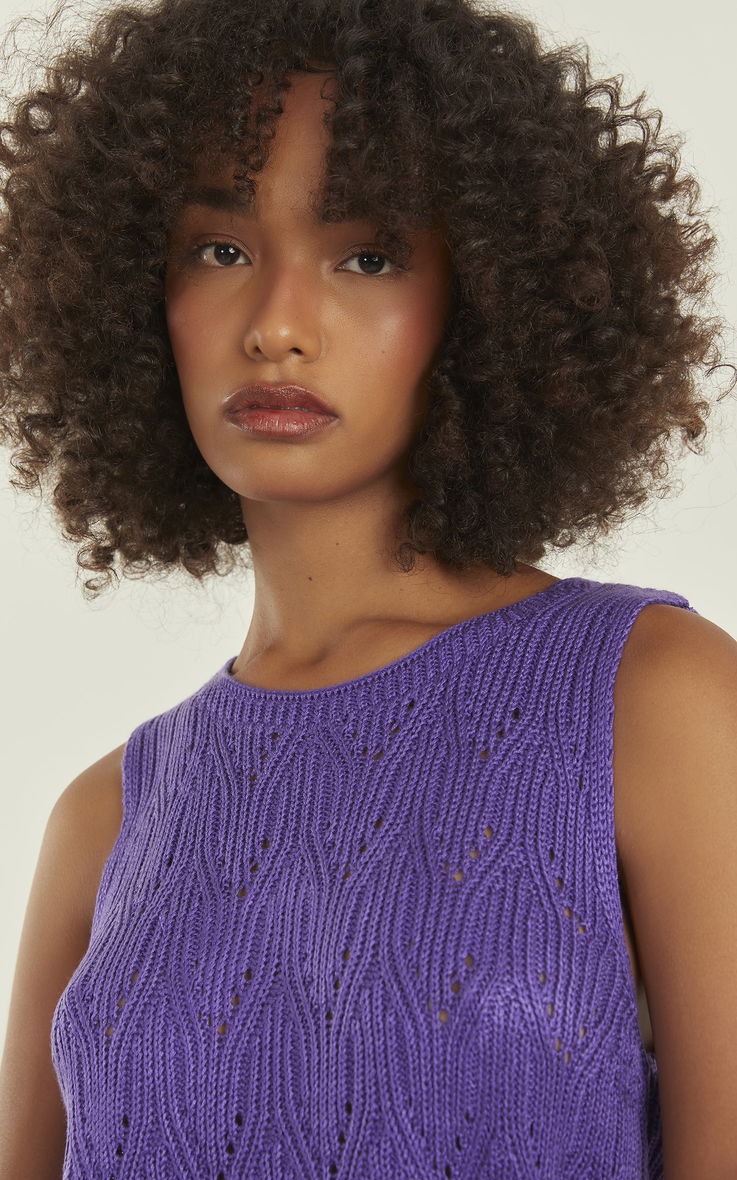 Blusa Tricot Brilhante Roxo
