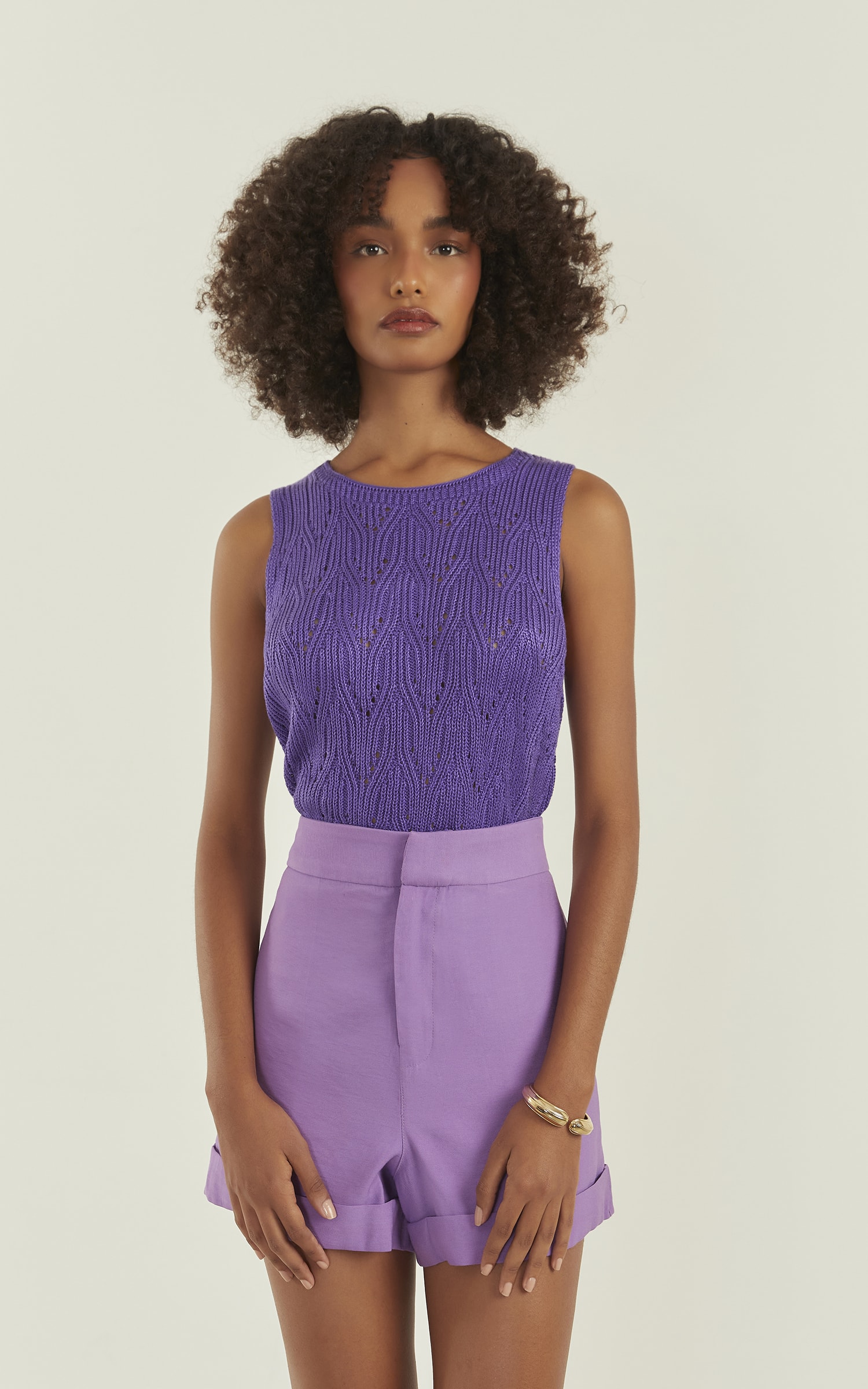 Blusa Tricot Brilhante Roxo