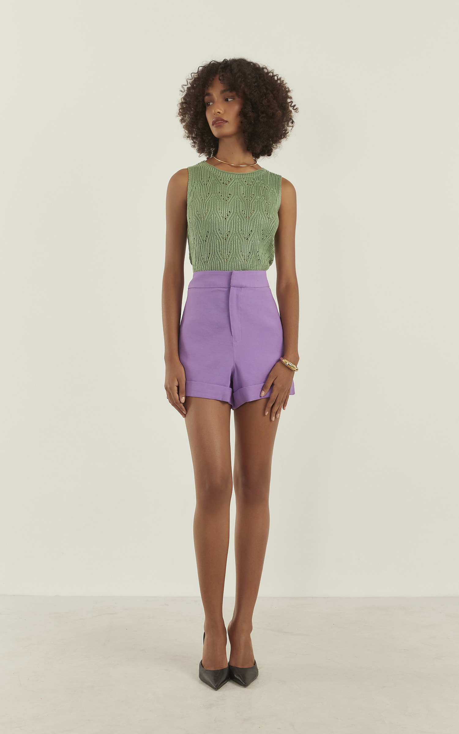 Blusa Tricot Brilhante Verde