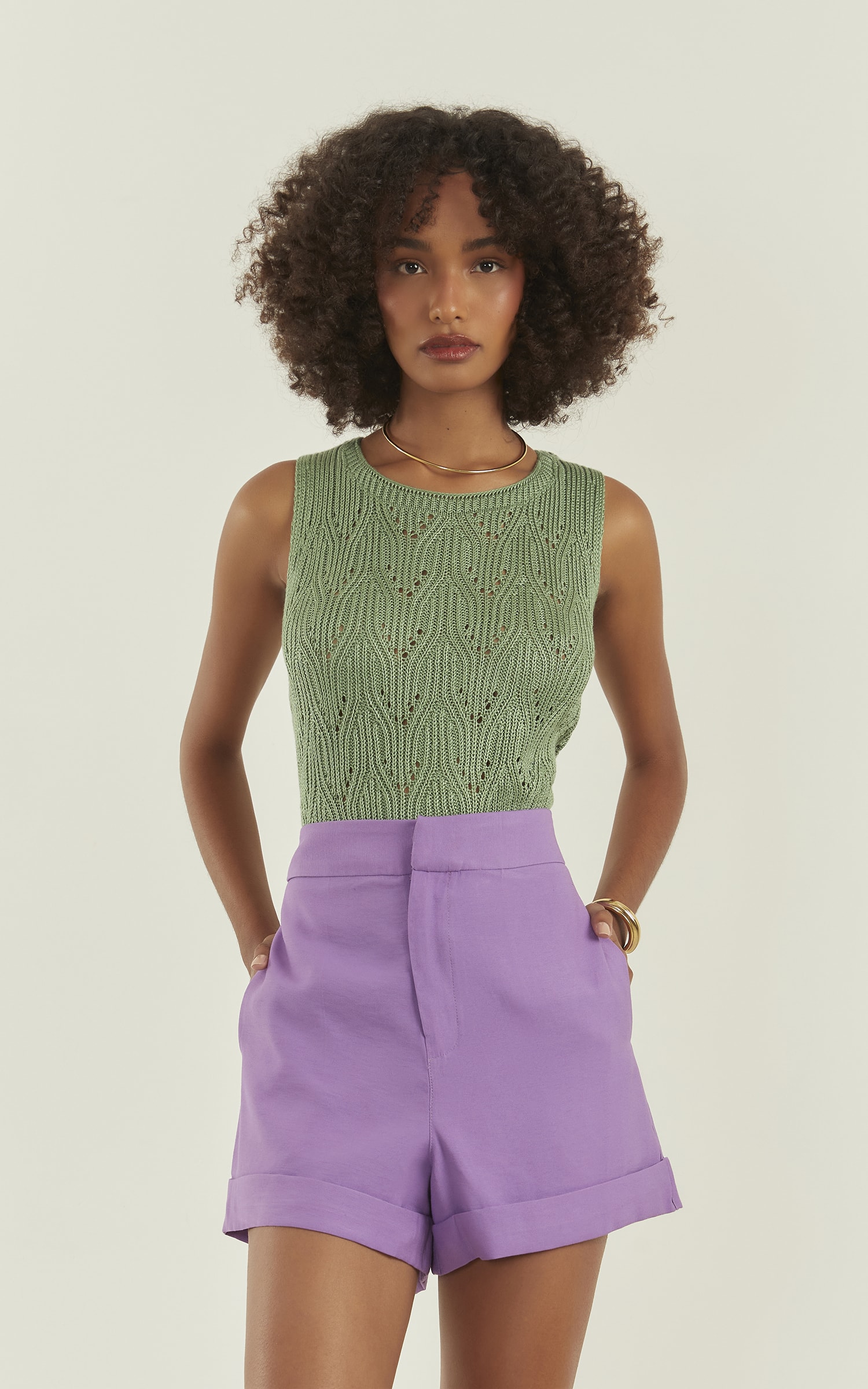 Blusa Tricot Brilhante Verde