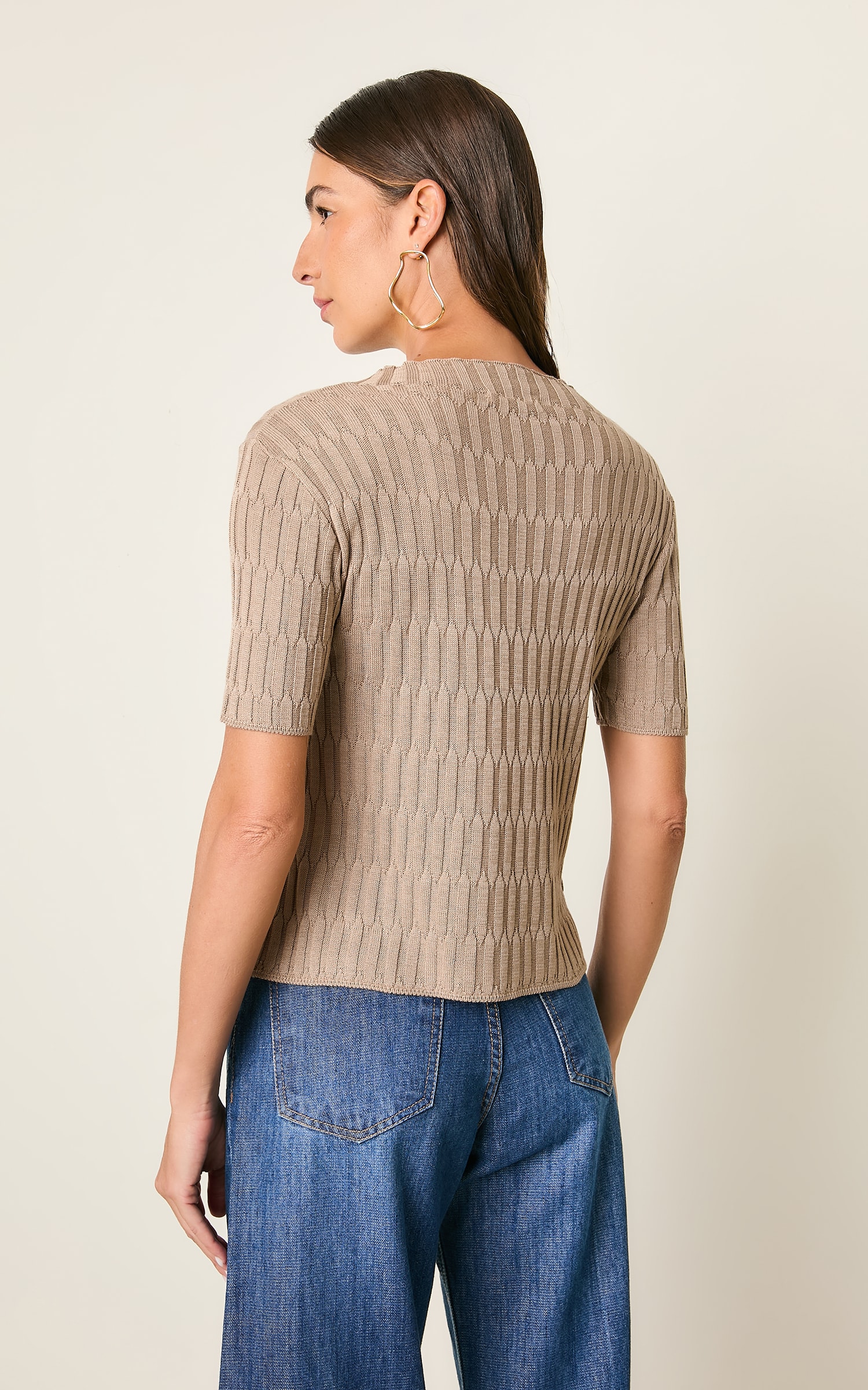 Blusa Tricot Colmeia Rafia
