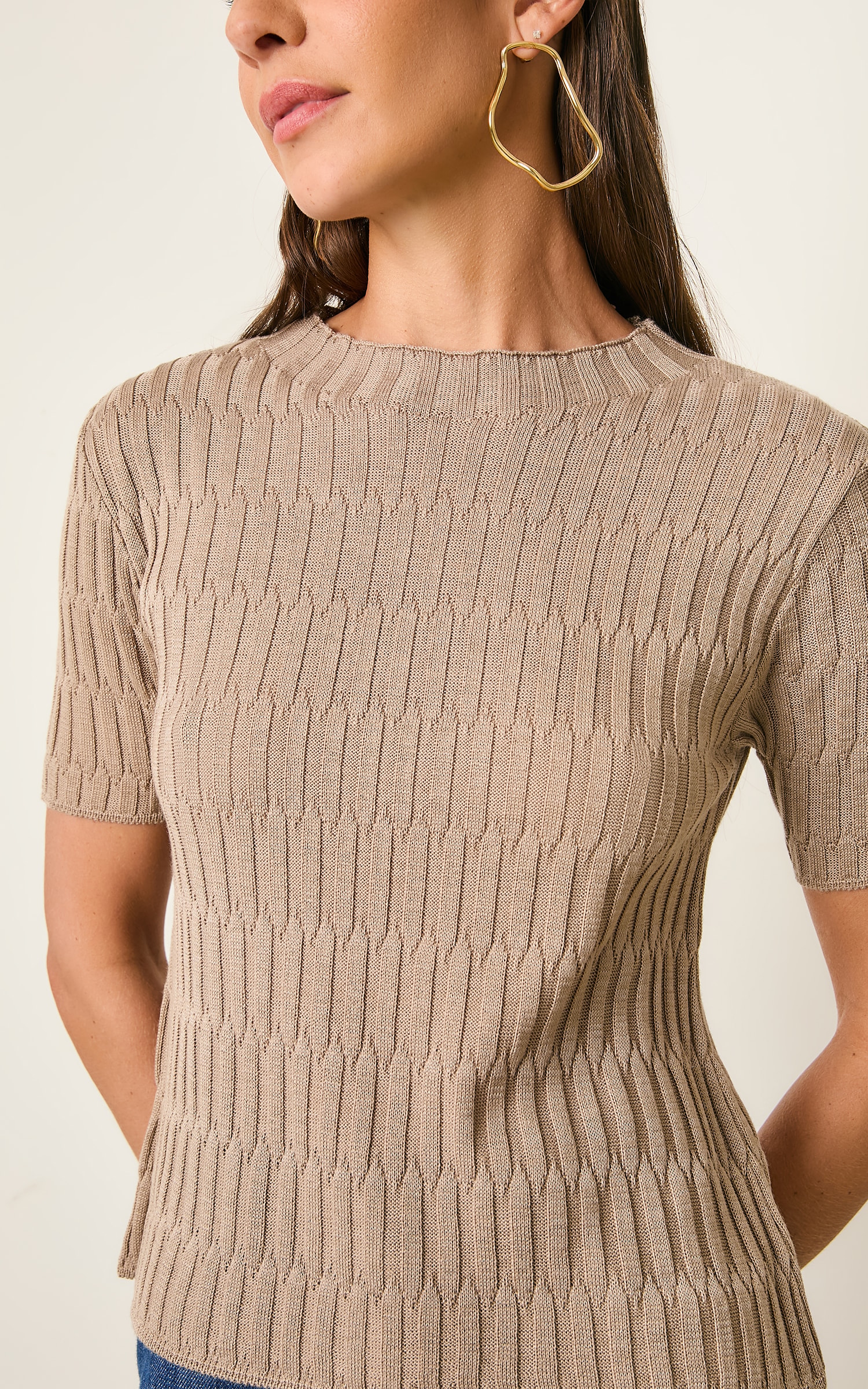 Blusa Tricot Colmeia Rafia