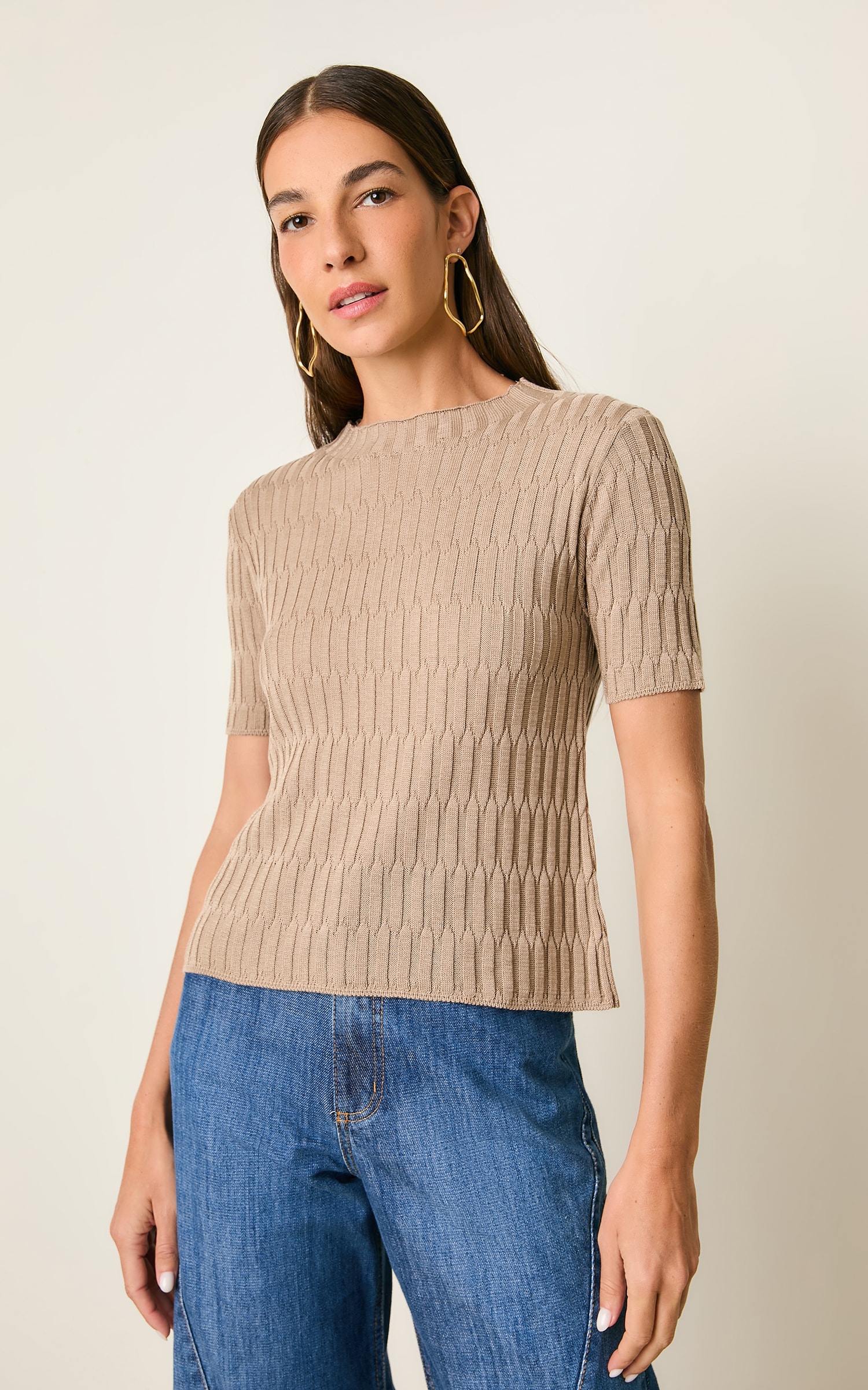 Blusa Tricot Colmeia Rafia