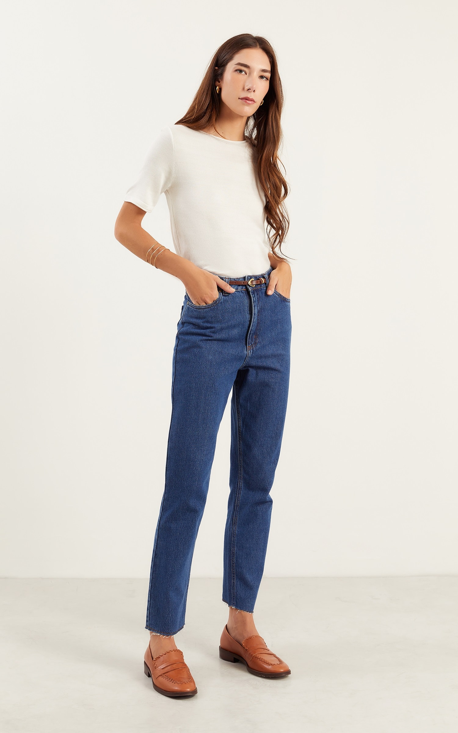 Blusa Tricot Detalhe a Fio Off White