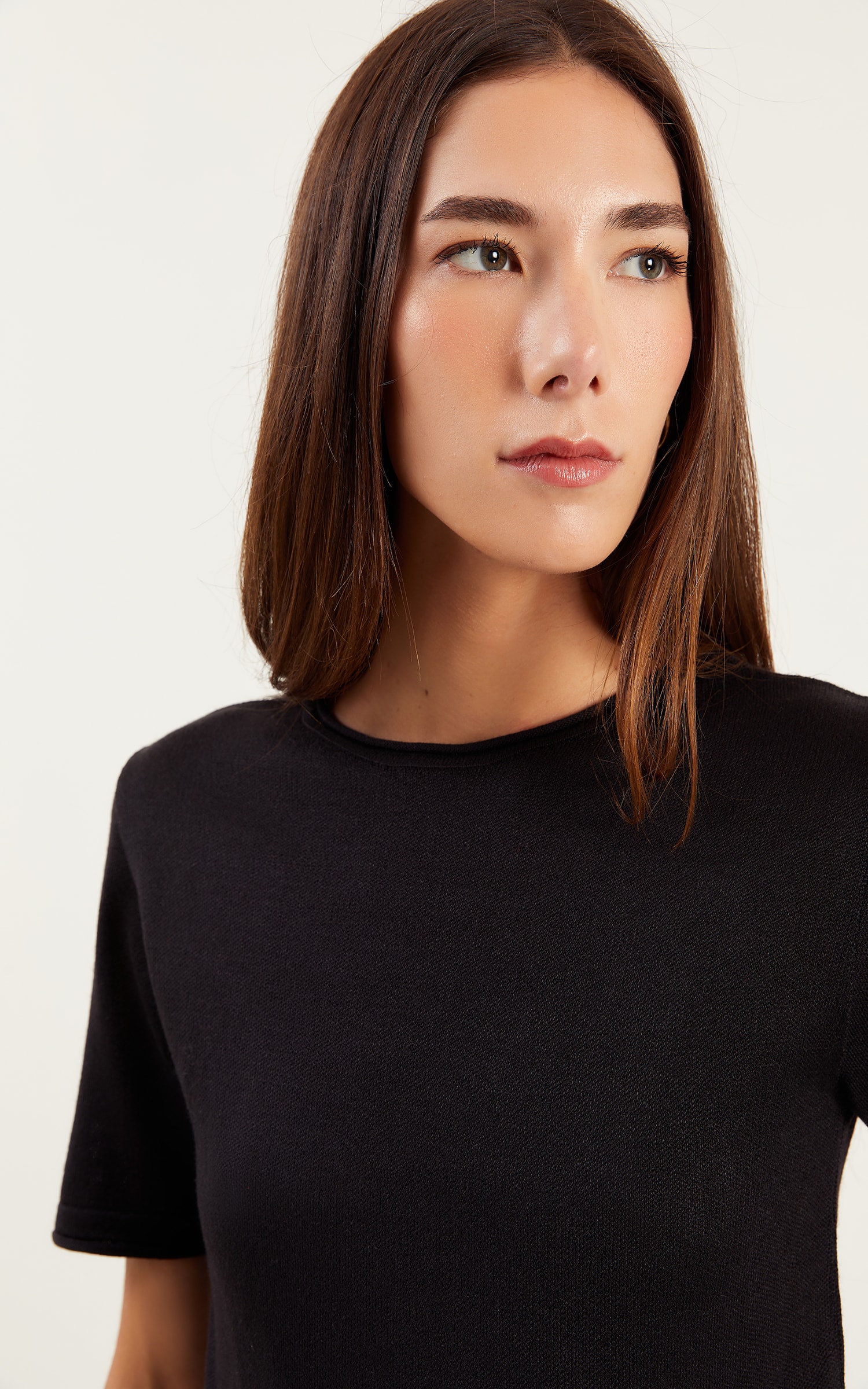 Blusa Tricot Detalhe a Fio Preto