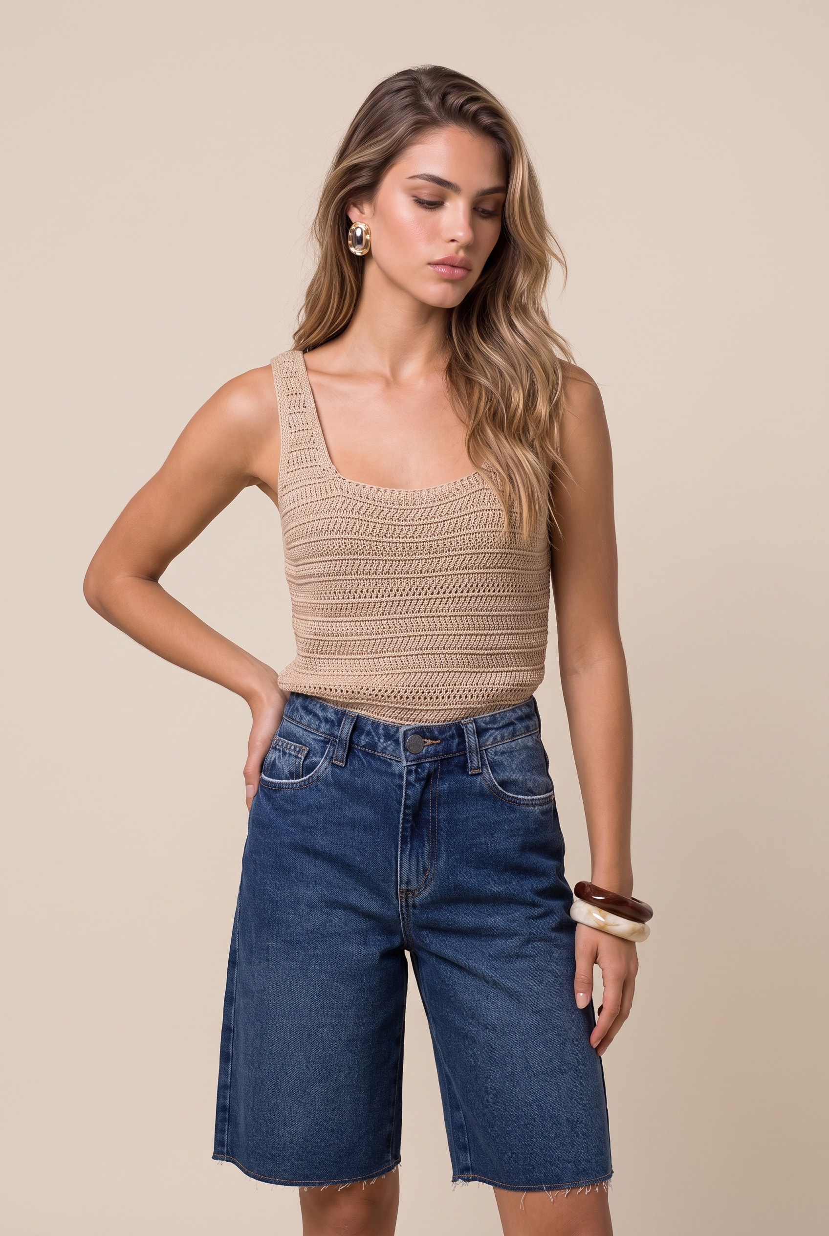 Blusa Tricot Fresh Palha