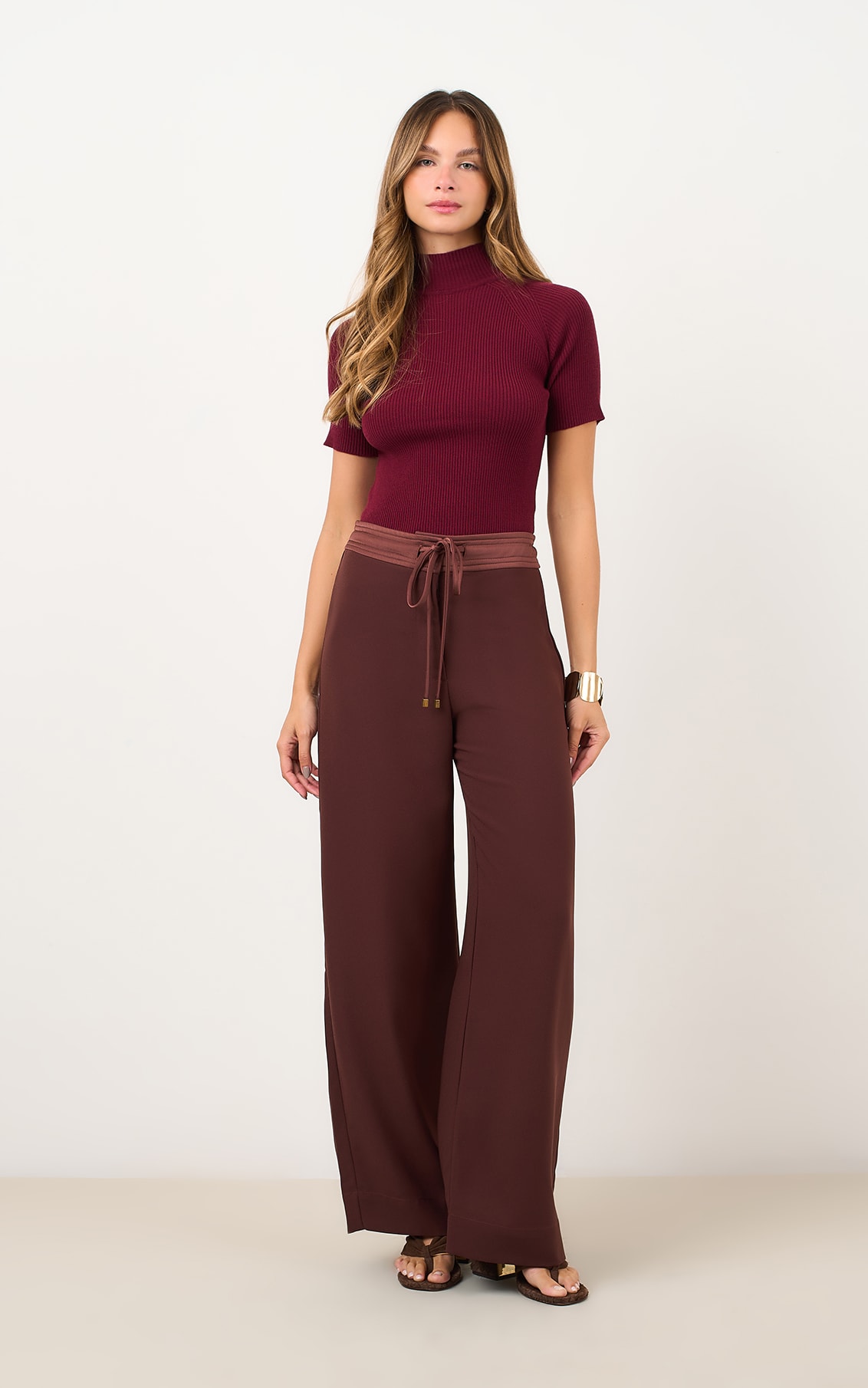 Blusa Tricot Gola Burgundy