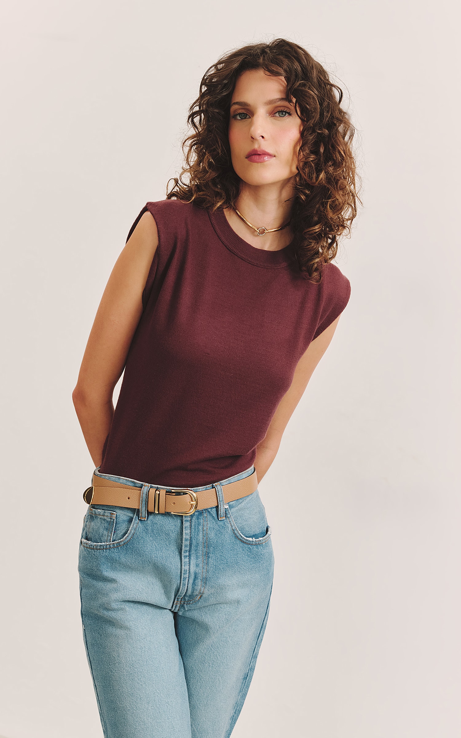 Blusa Tricot Gola Chocolate