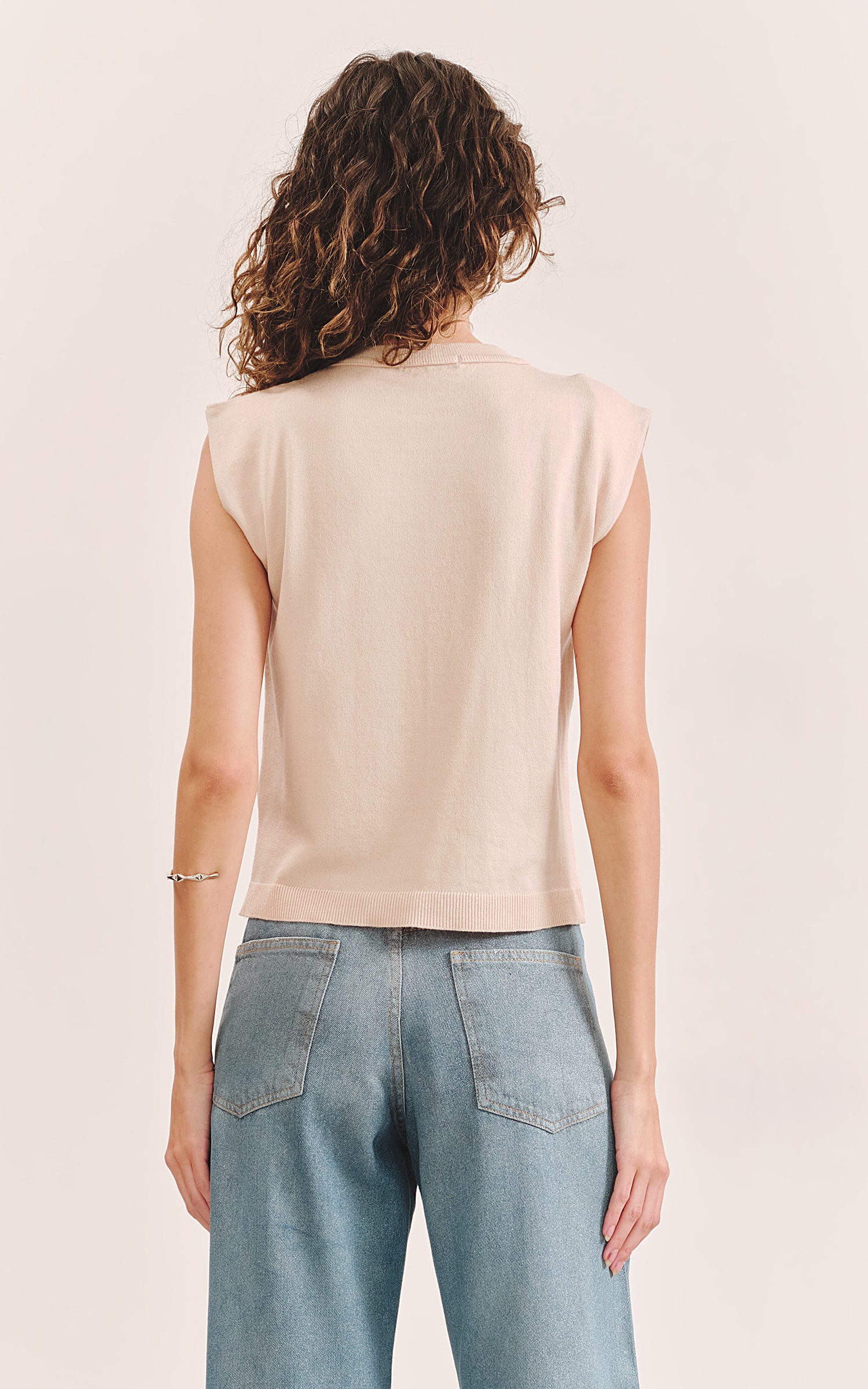 Blusa Tricot Gola Natural