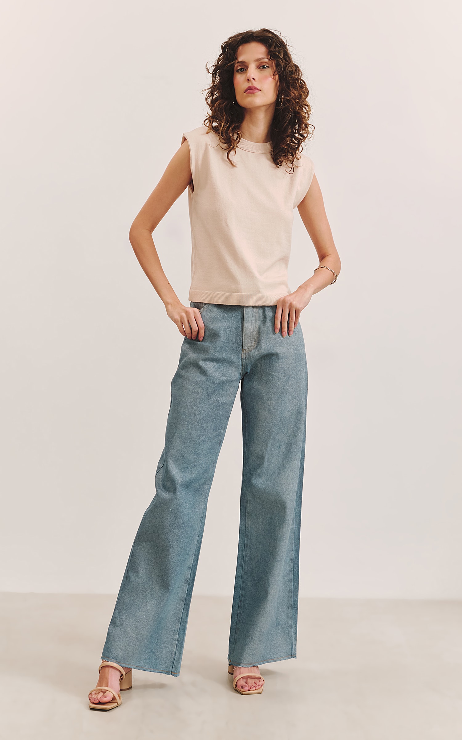 Blusa Tricot Gola Natural