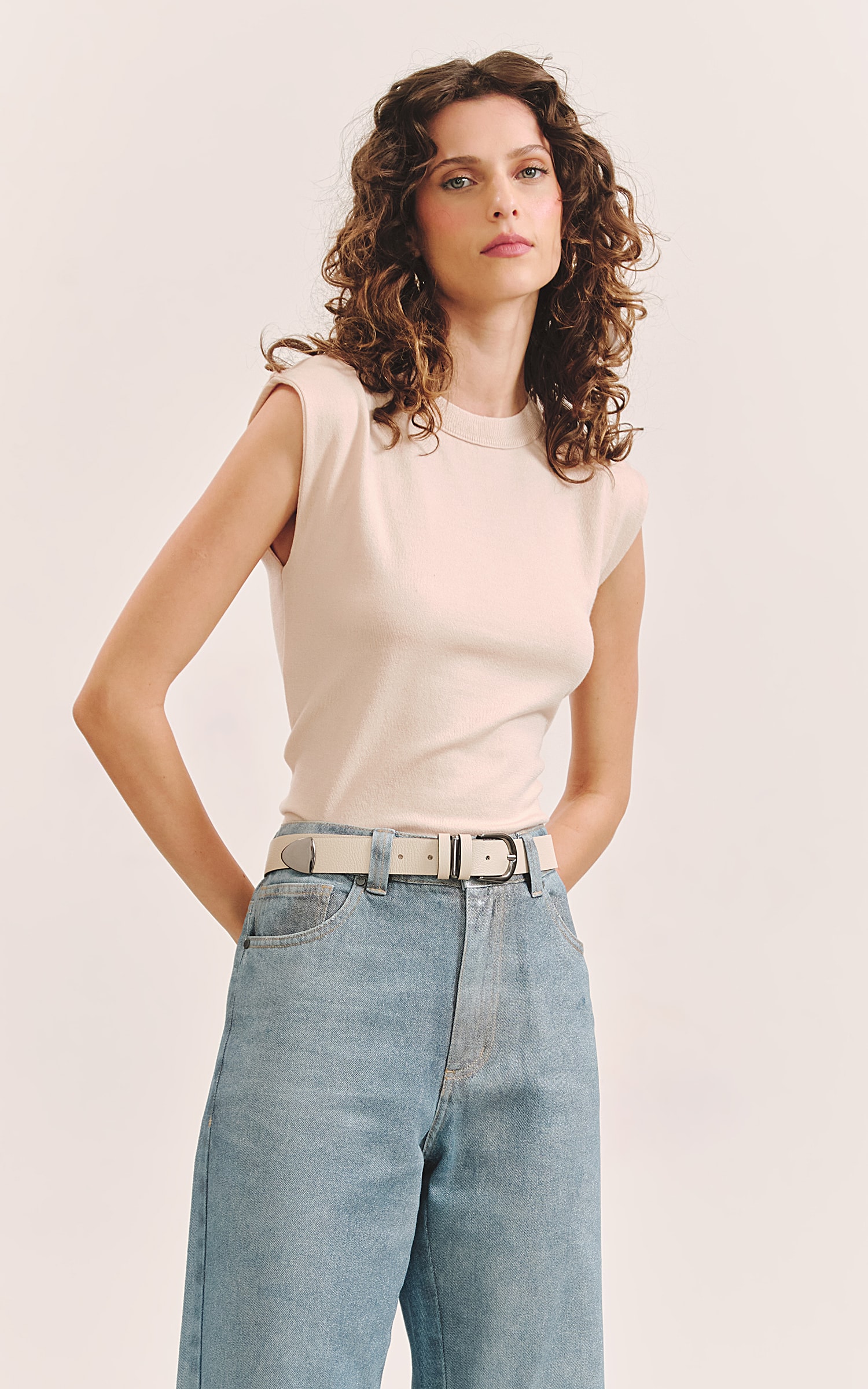 Blusa Tricot Gola Natural