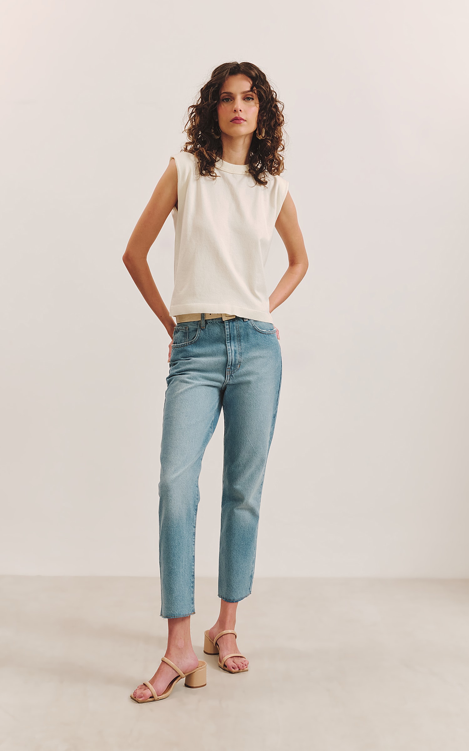 Blusa Tricot Gola Off White